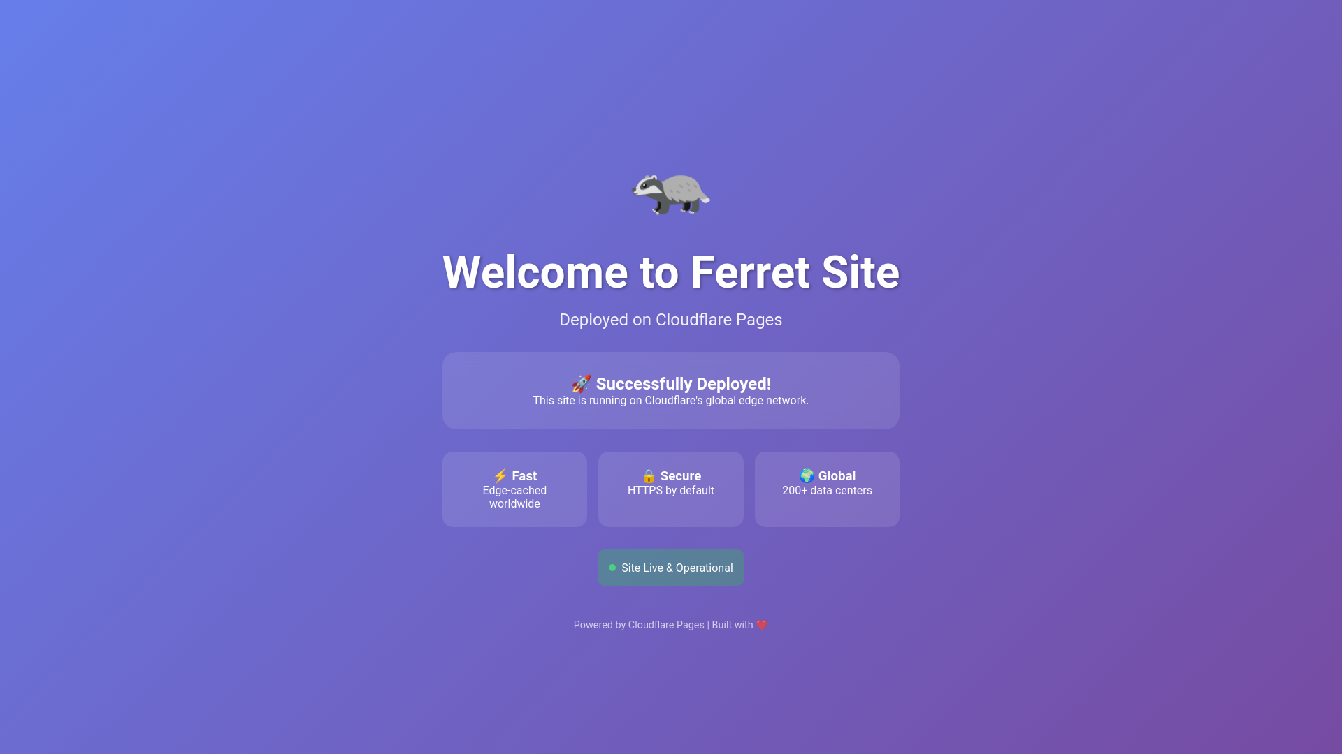 website screenshot of https://ferret-site.pages.dev/