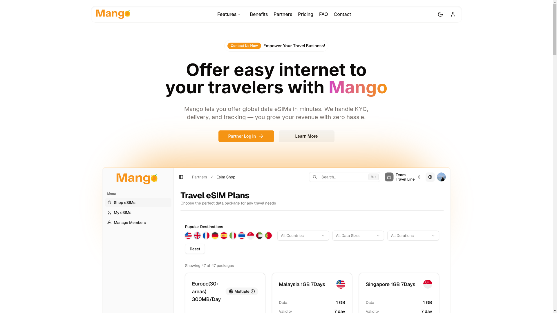 website screenshot of https://mango-website-41o.pages.dev/