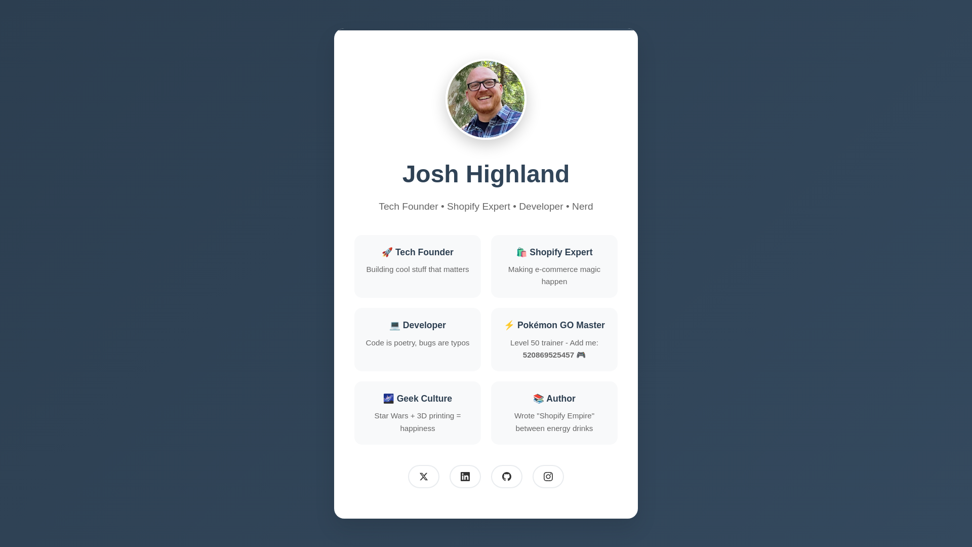 website screenshot of https://joshhighland.pages.dev/