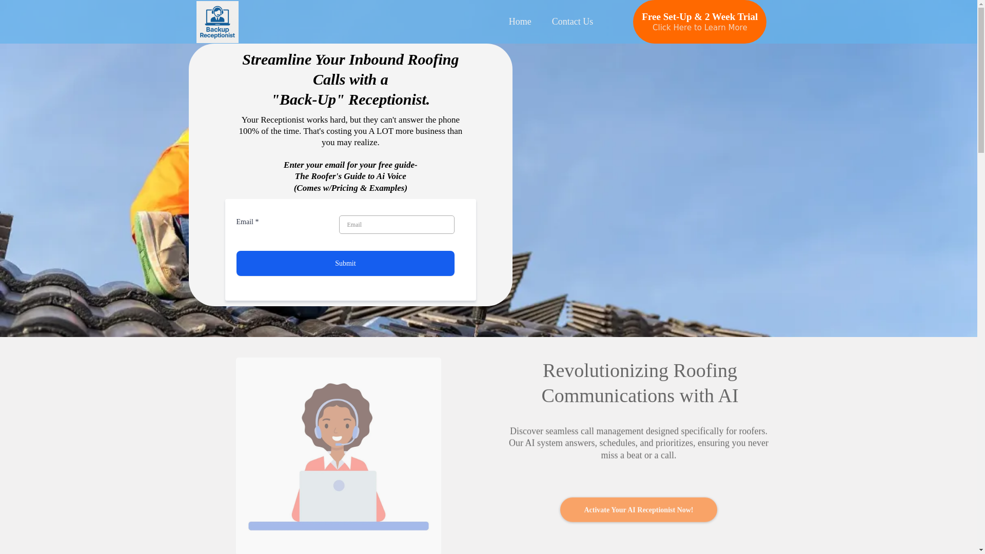 website screenshot of https://mybackupreceptionist.com/