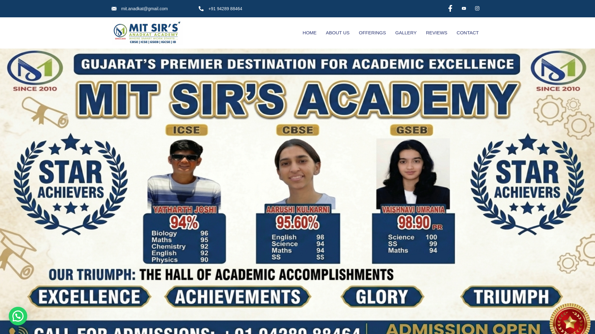 website screenshot of https://mitsiracademy.org