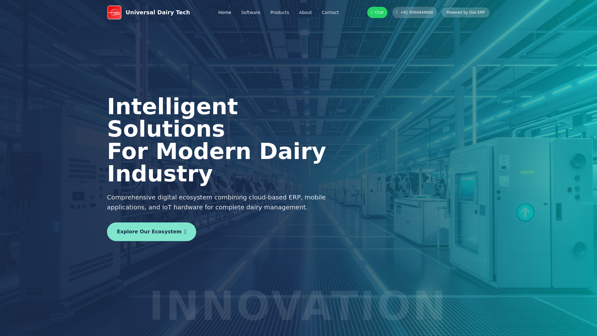 website screenshot of https://universaldairytech.com/