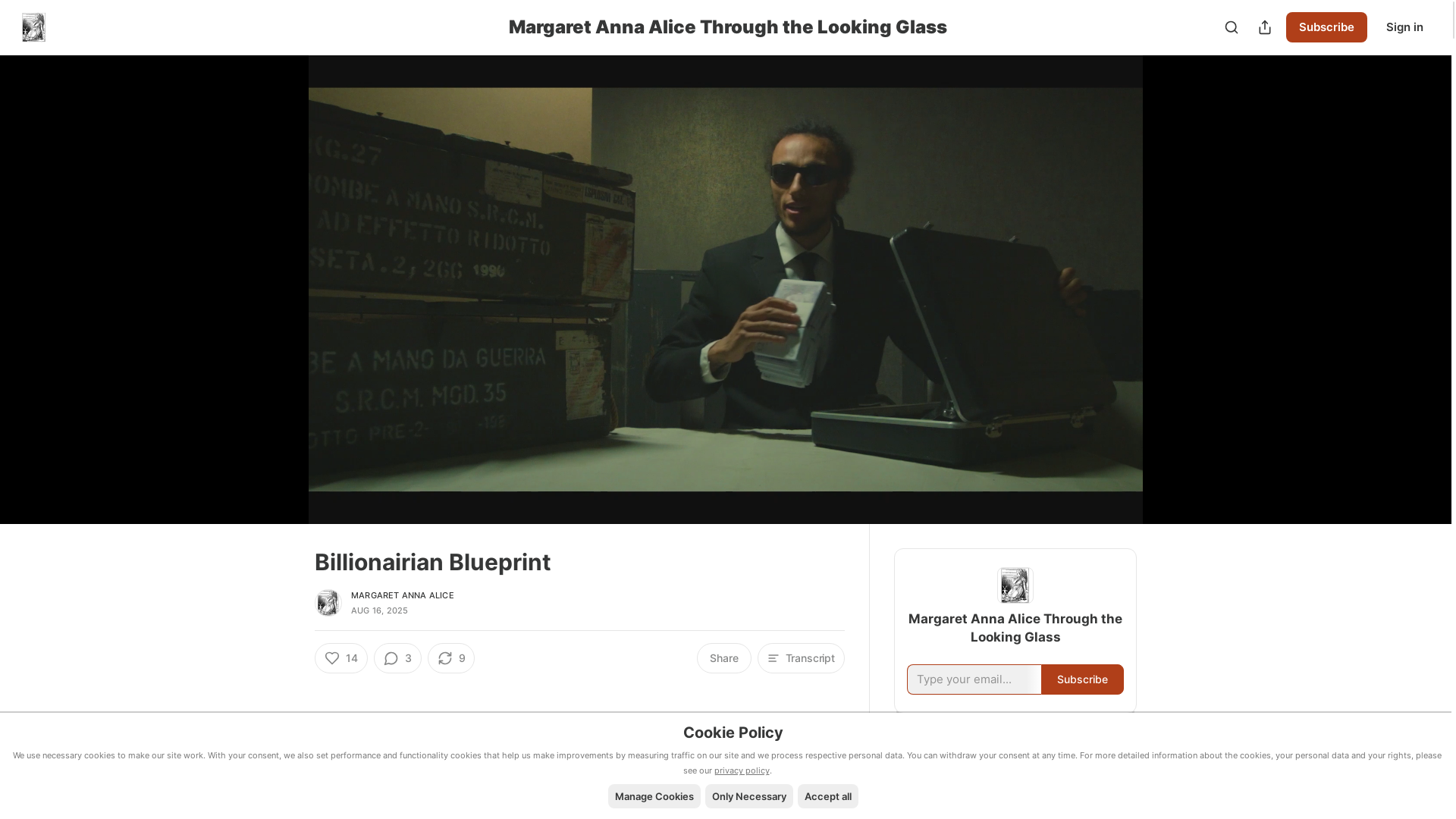 website screenshot of https://billionairian.com/