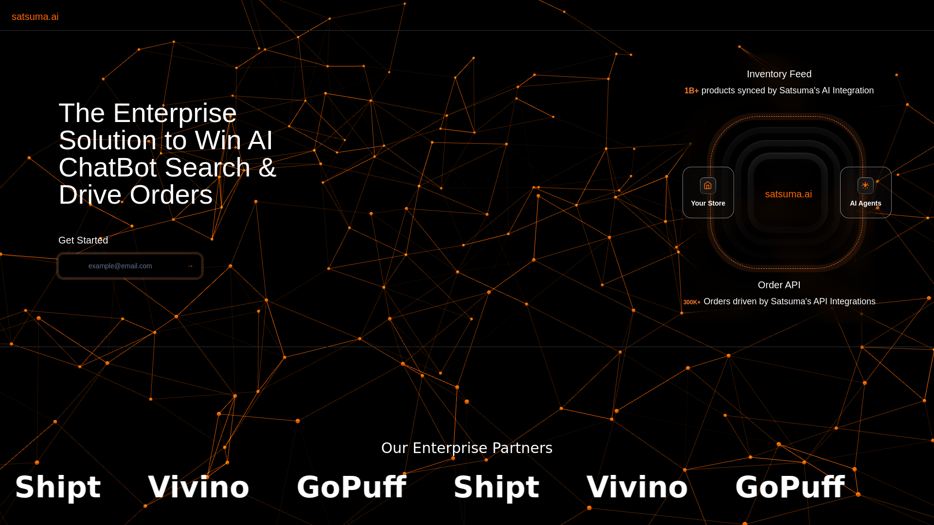 website screenshot of https://satsuma-ai.com/
