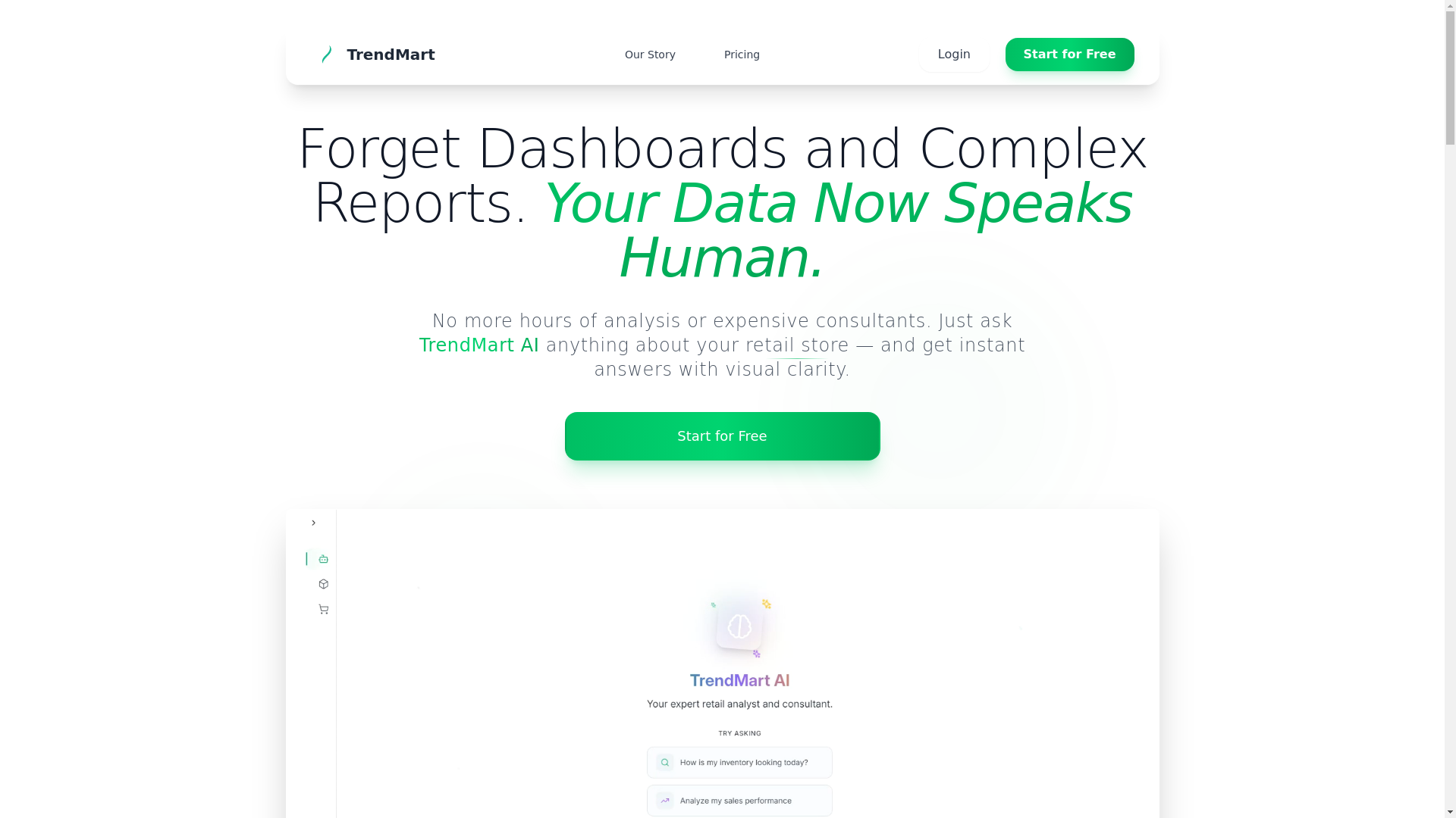 website screenshot of https://starttrendmartai.com/