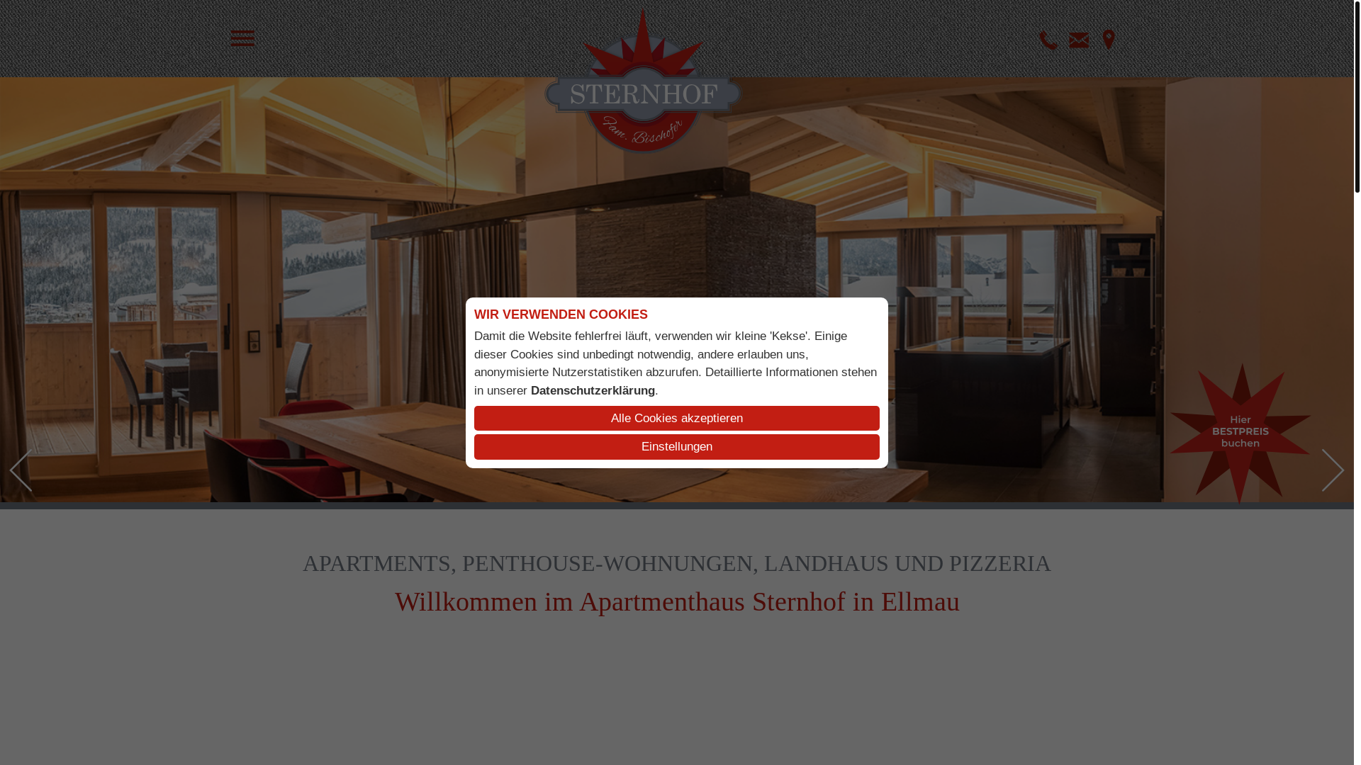website screenshot of https://sternhof-ellmau.at/