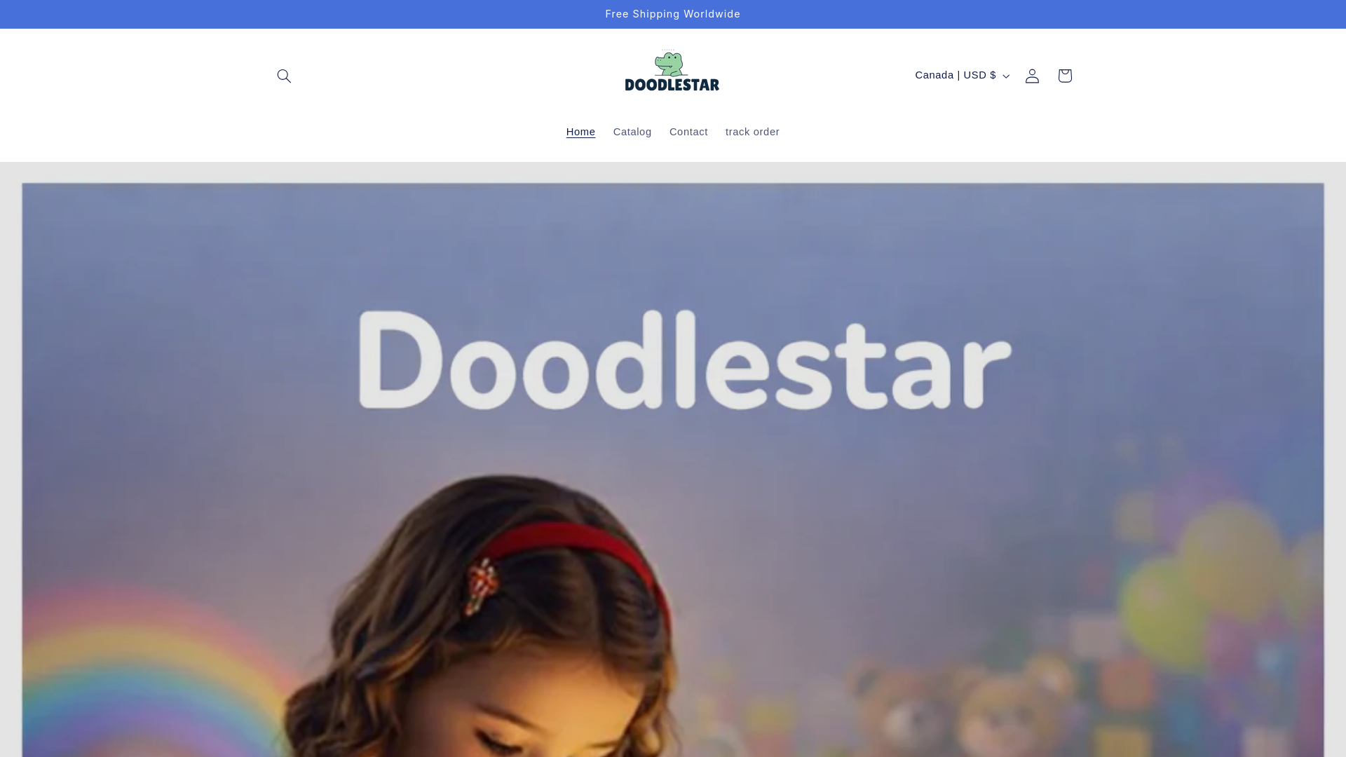 website screenshot of https://doodlestar.shop/