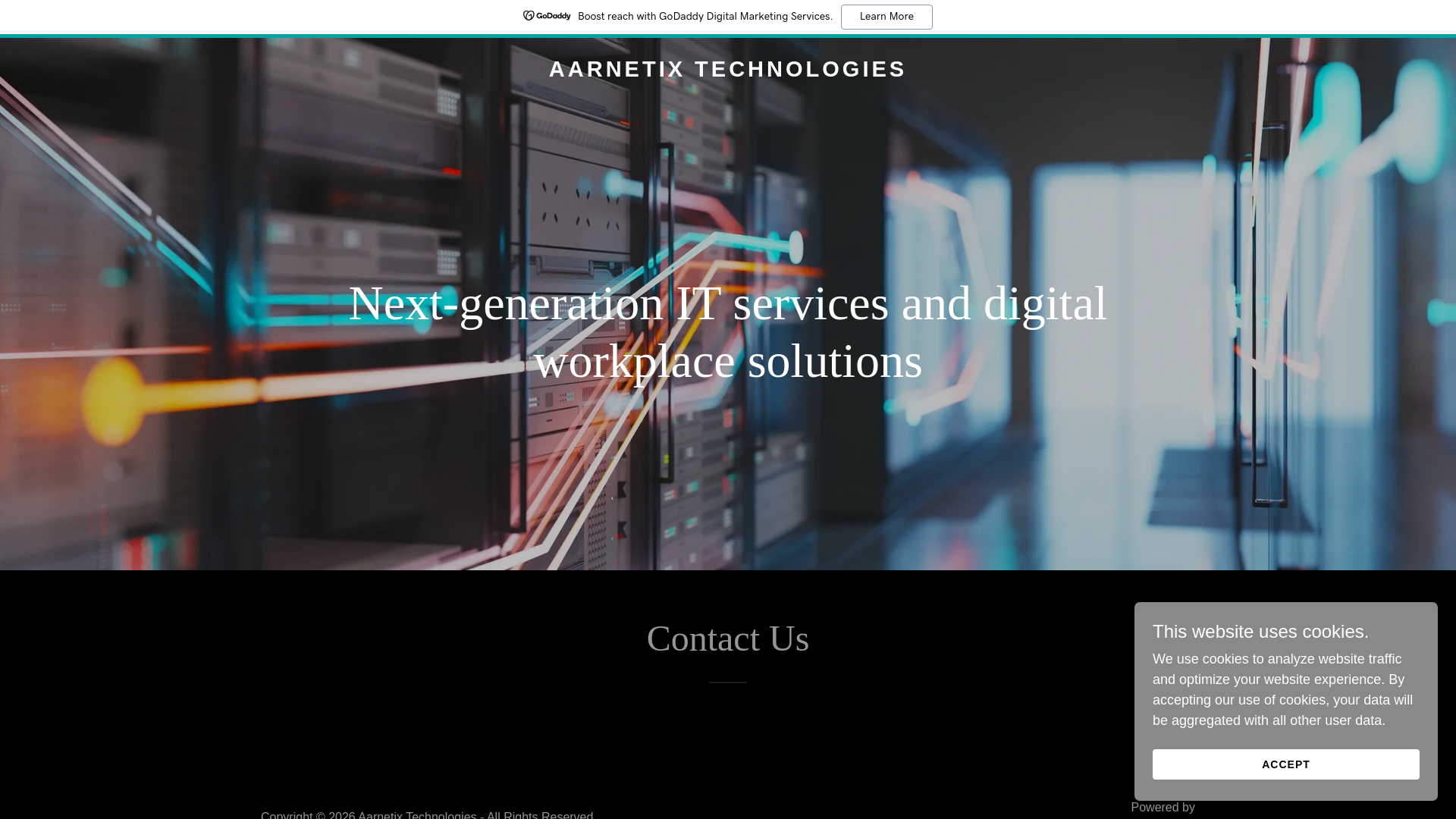 website screenshot of https://aarnetix.com/