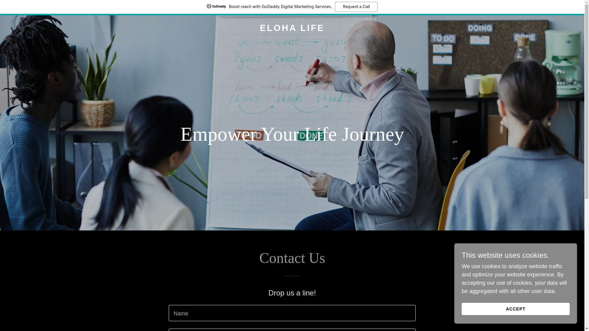 website screenshot of https://eloha.life/