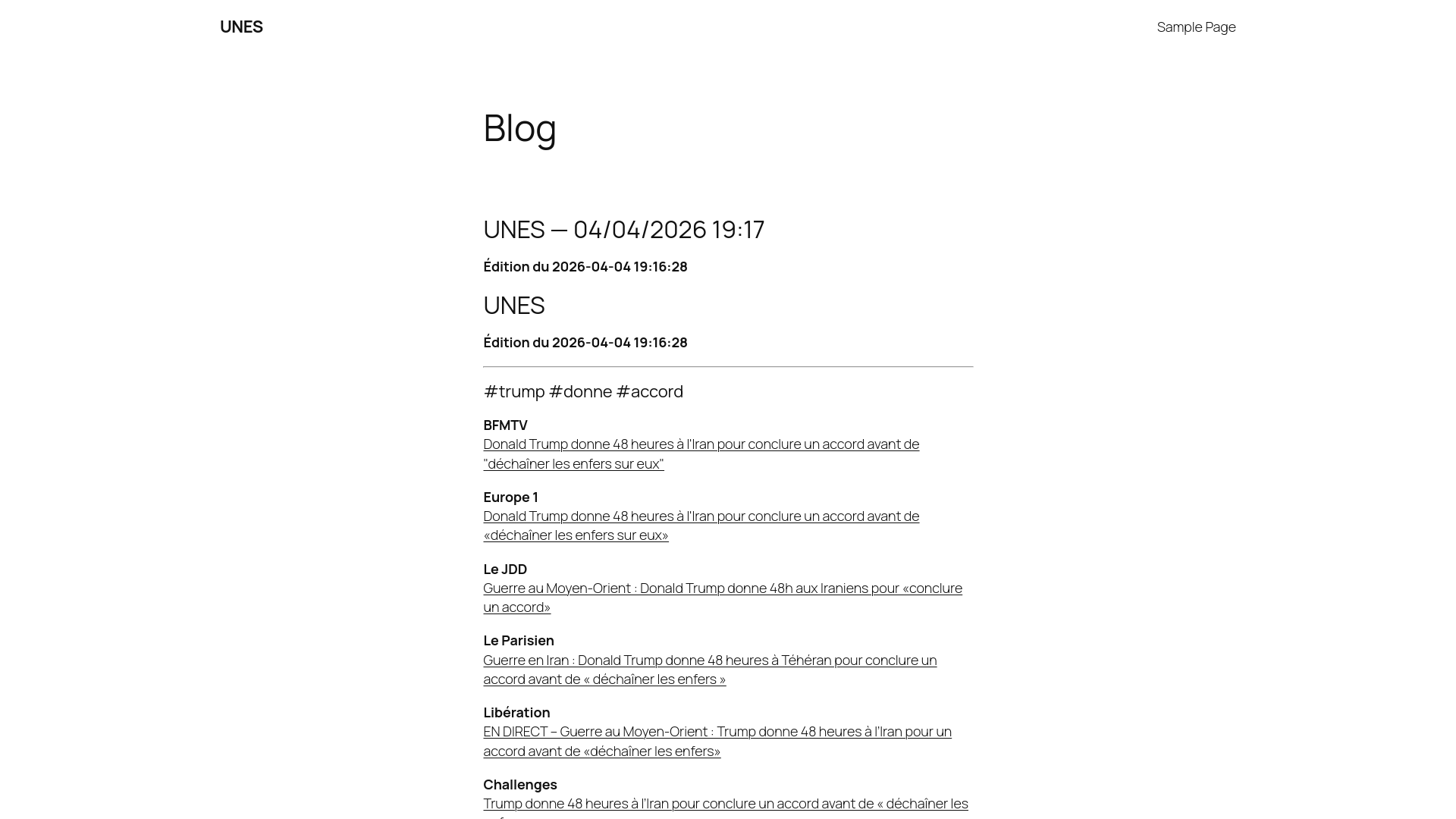 website screenshot of https://unespresse.com