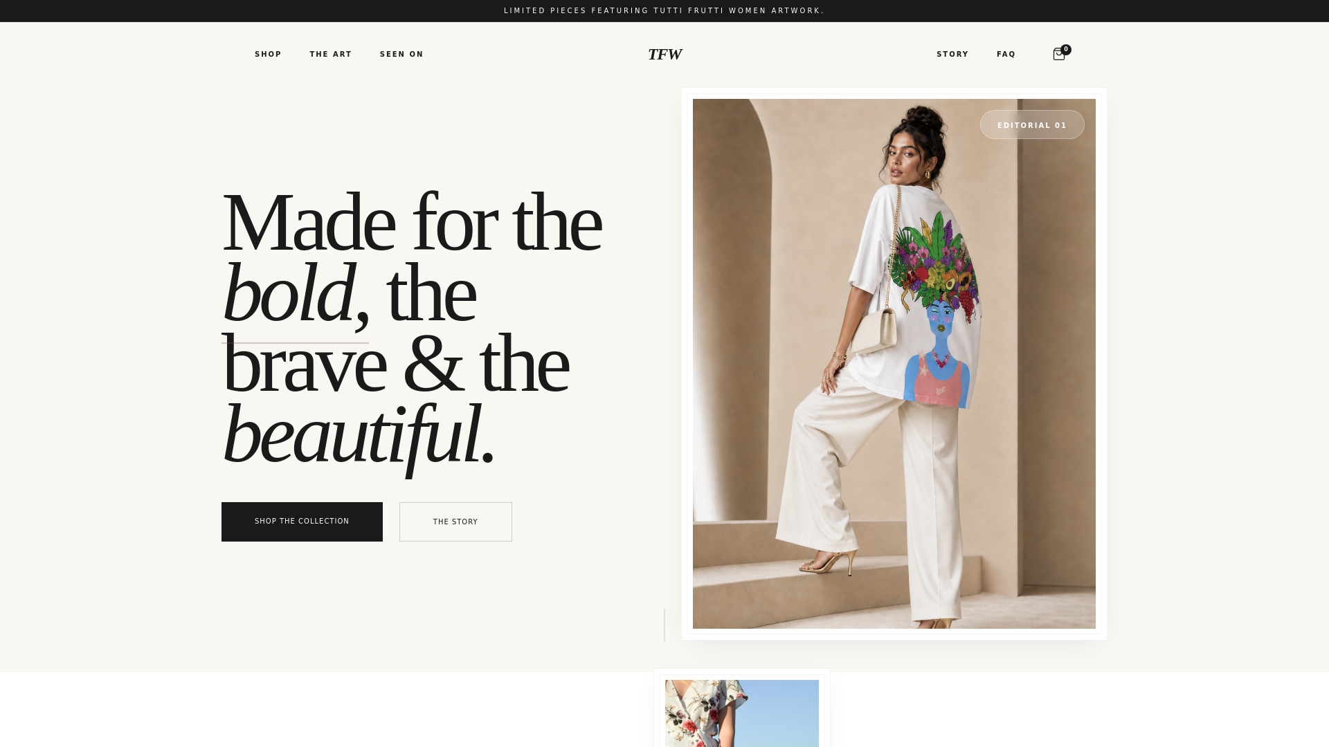 website screenshot of https://tuttifruttiwomen.shop/