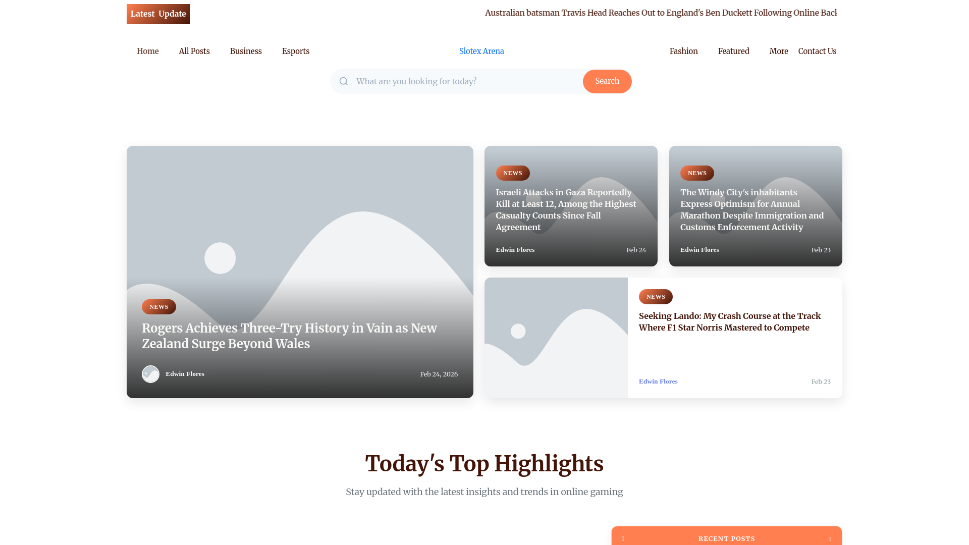 website screenshot of https://slotexarena.co.uk/