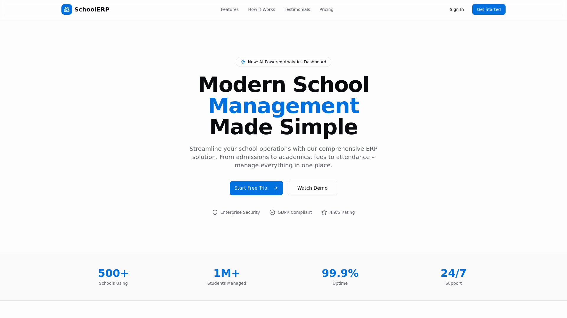 website screenshot of https://bidyalaya.management/