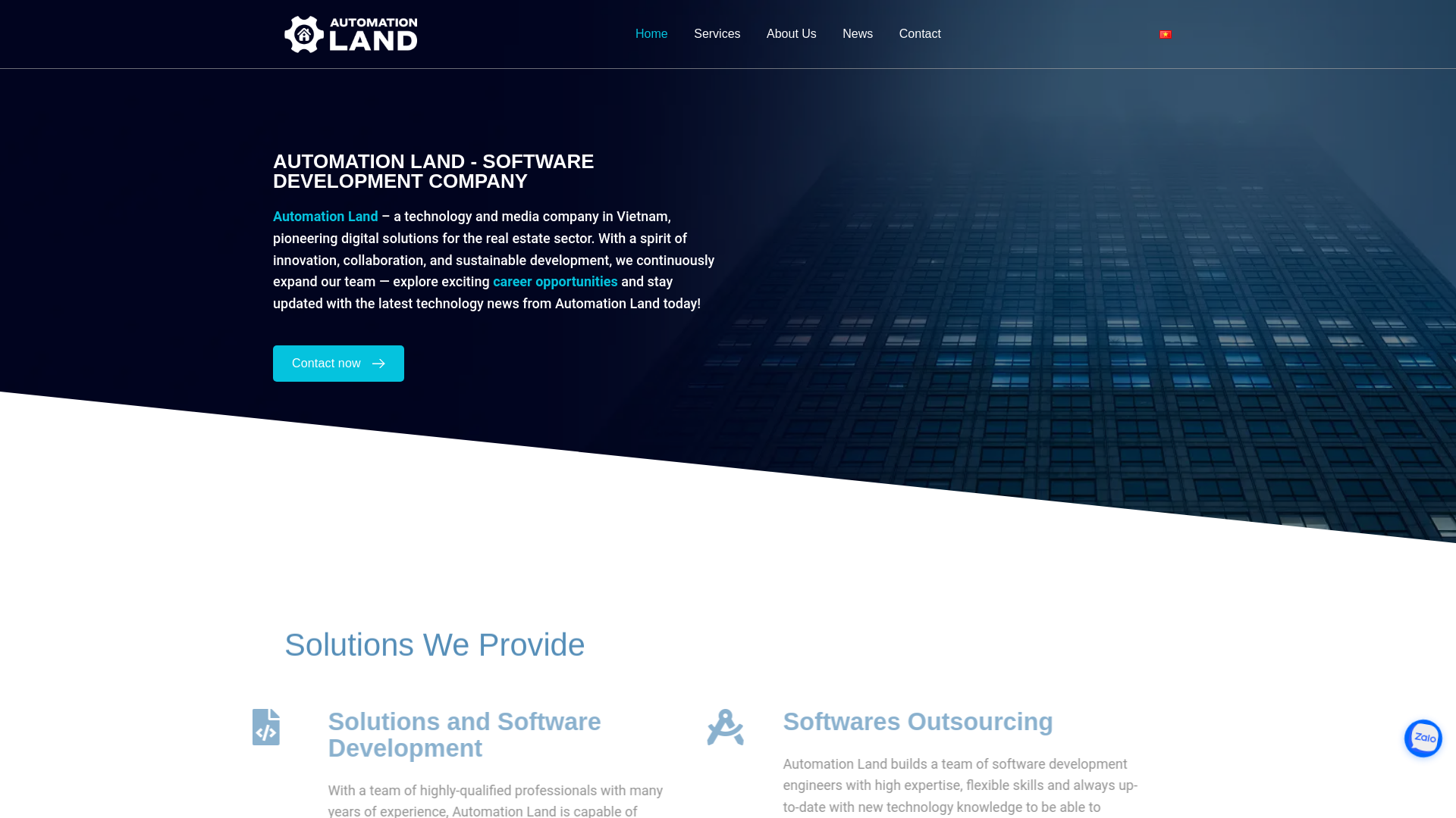 website screenshot of https://automationland.com.vn/