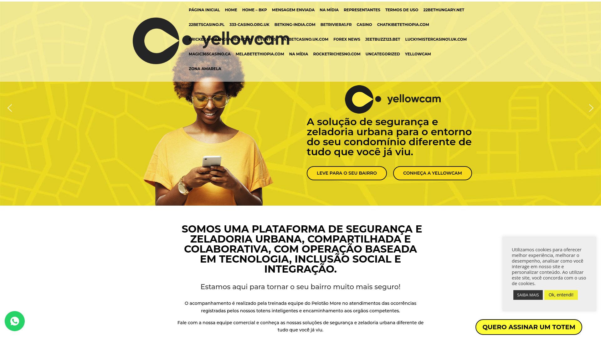 website screenshot of https://www.yellowcam.net.br