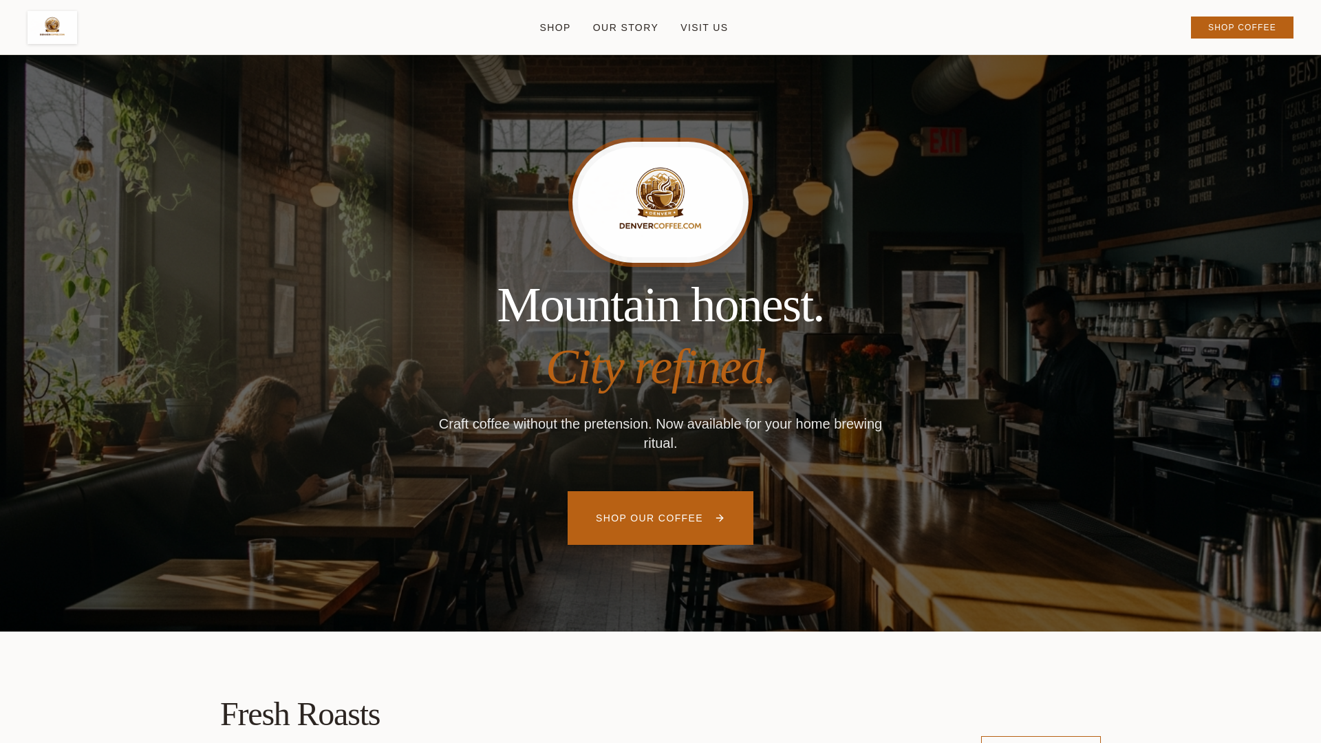 website screenshot of https://denvercoffeespot.com/