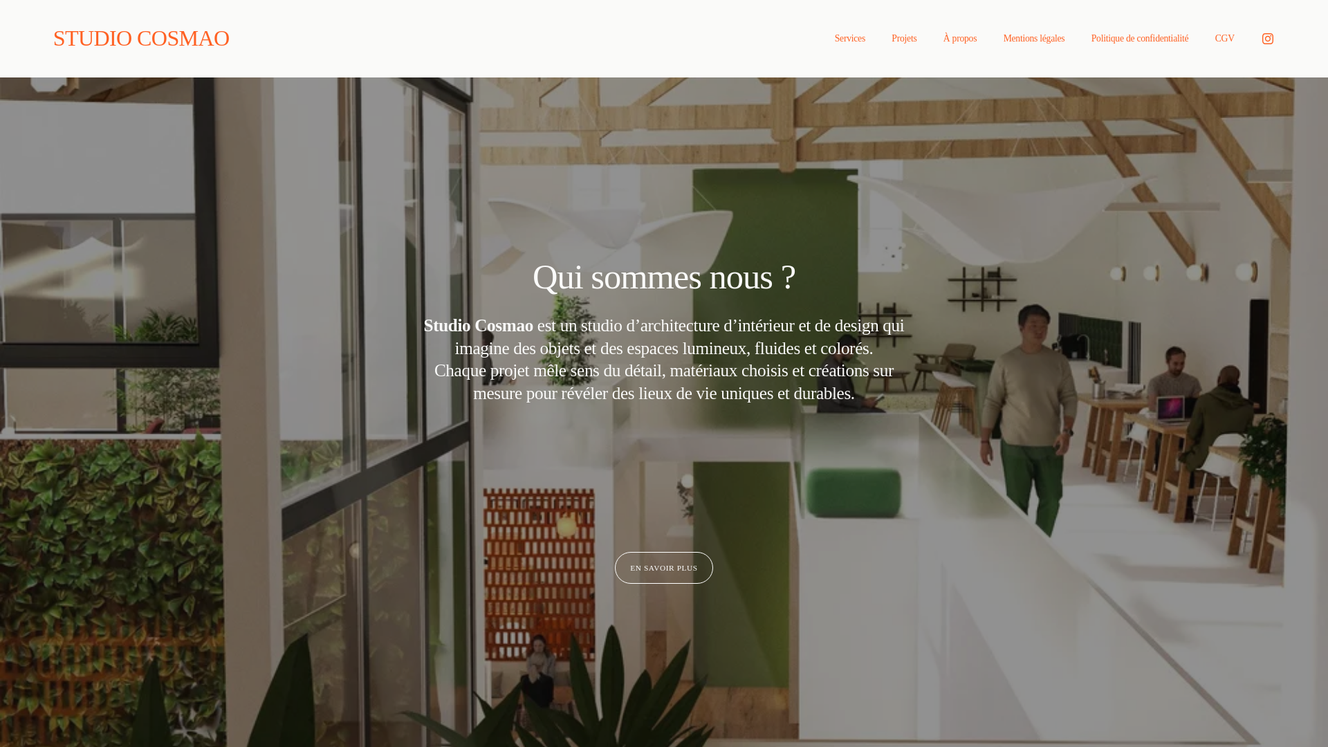 website screenshot of https://studiocosmao.com