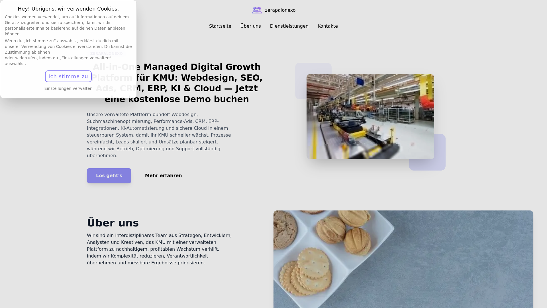 website screenshot of https://zerapalonexo.digital/