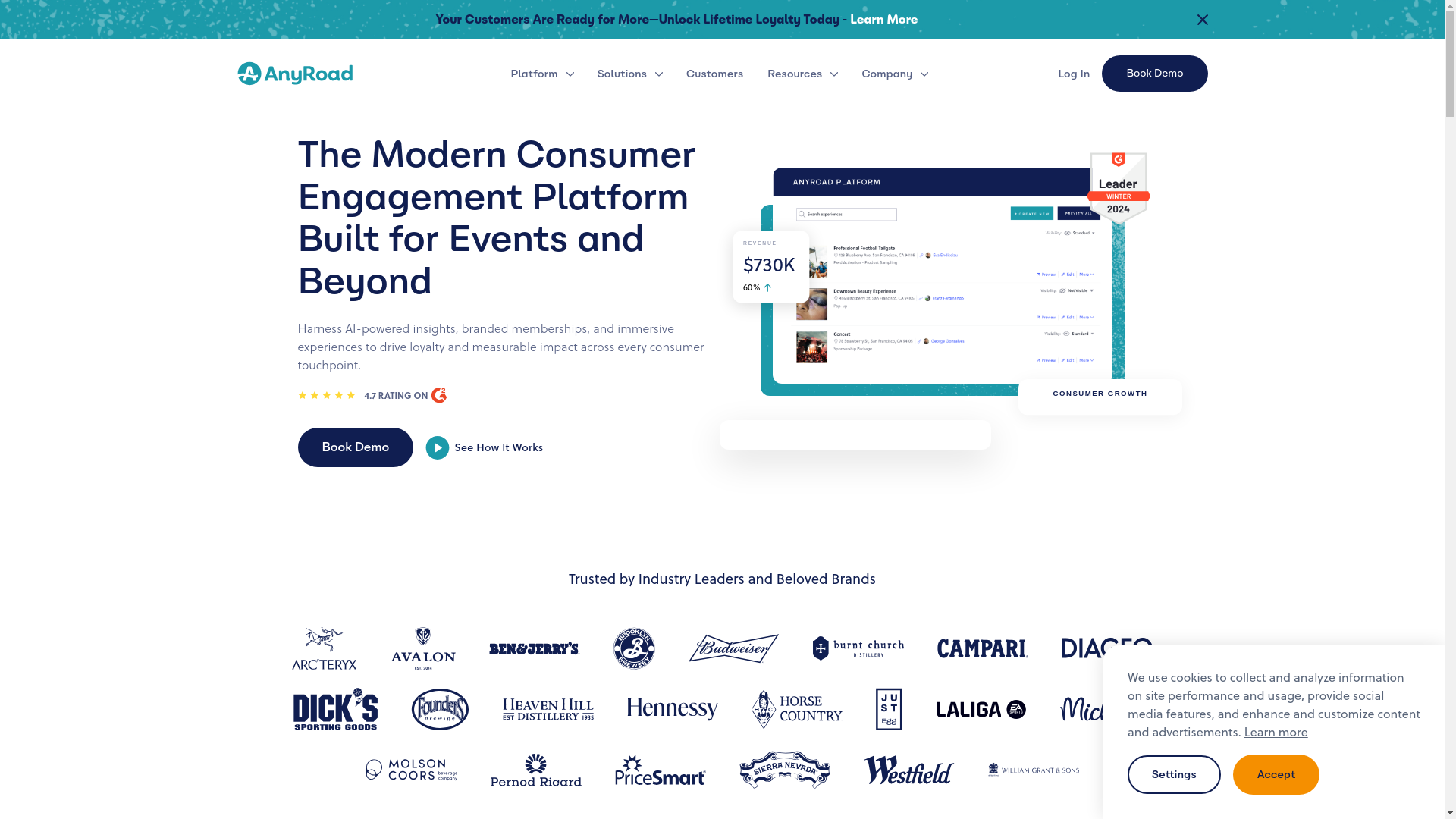 website screenshot of https://anyroad.ai/