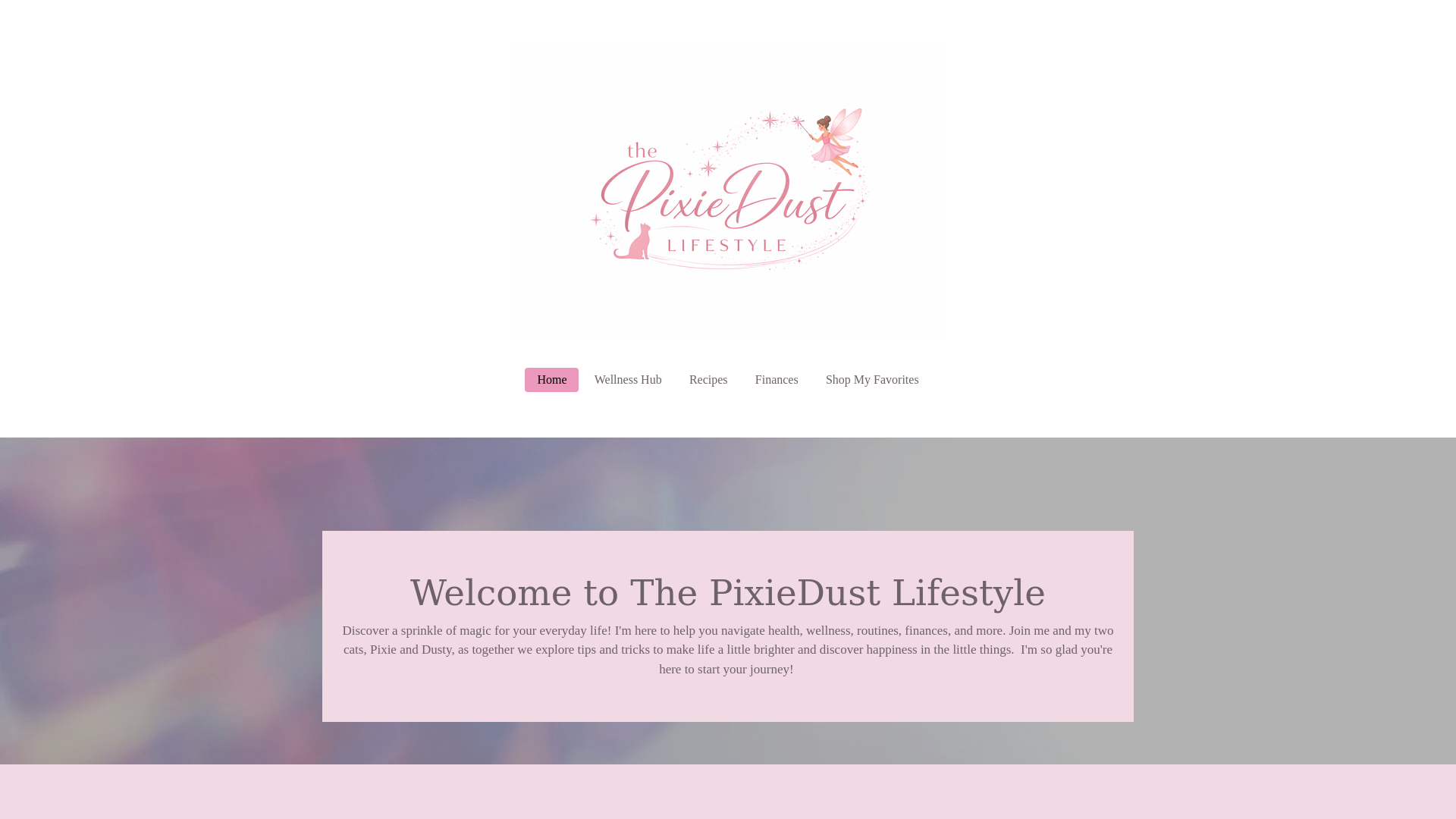 website screenshot of https://thepixiedustlifestyle.com