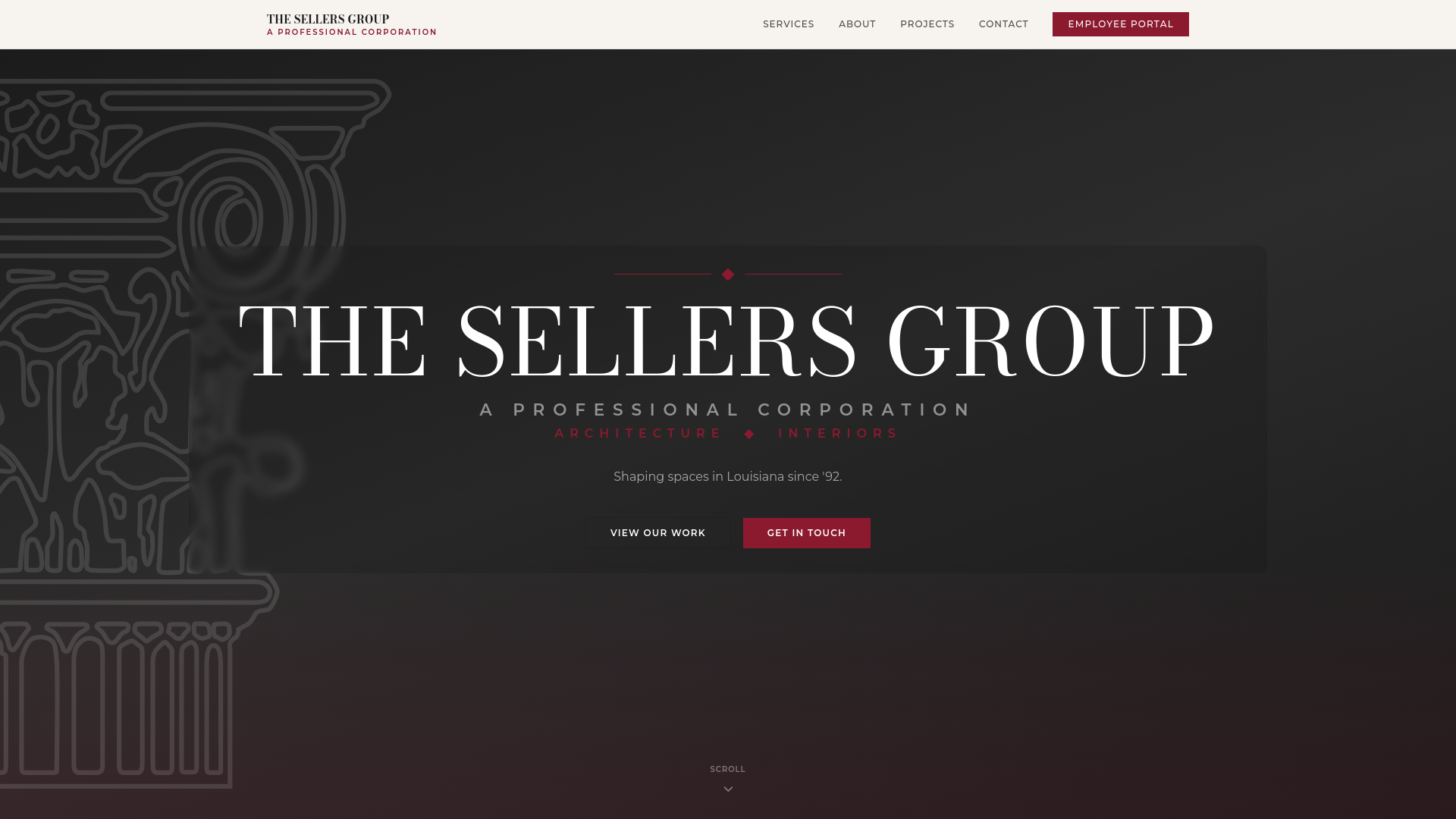 website screenshot of https://tsgarchitecture.net