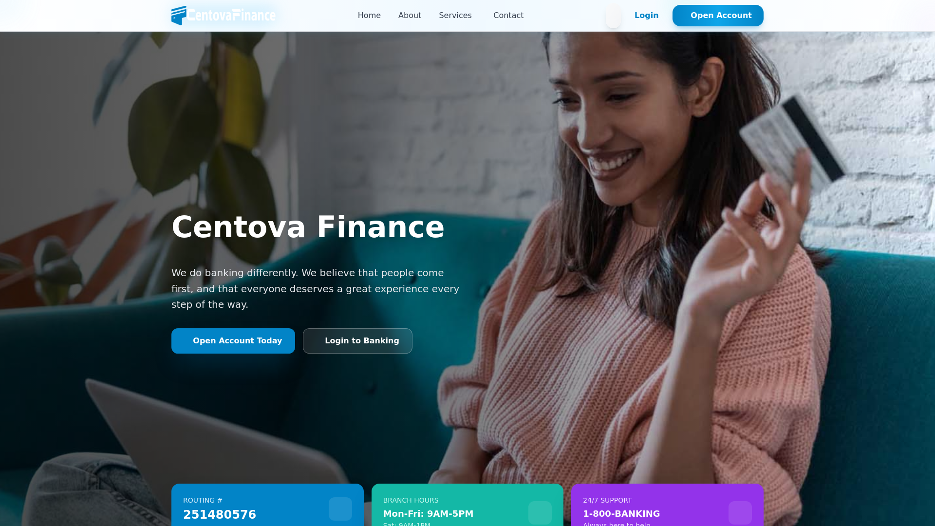 website screenshot of http://www.centovafinance.hubslate.com/