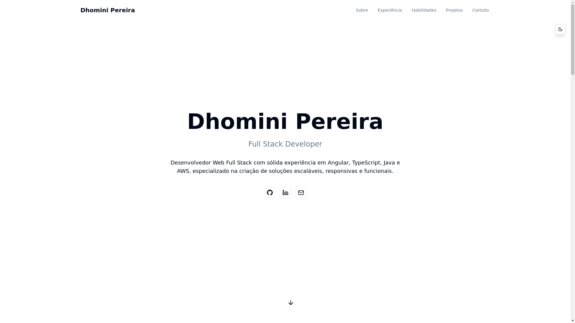 website screenshot of https://dhomini-pereira.pages.dev/