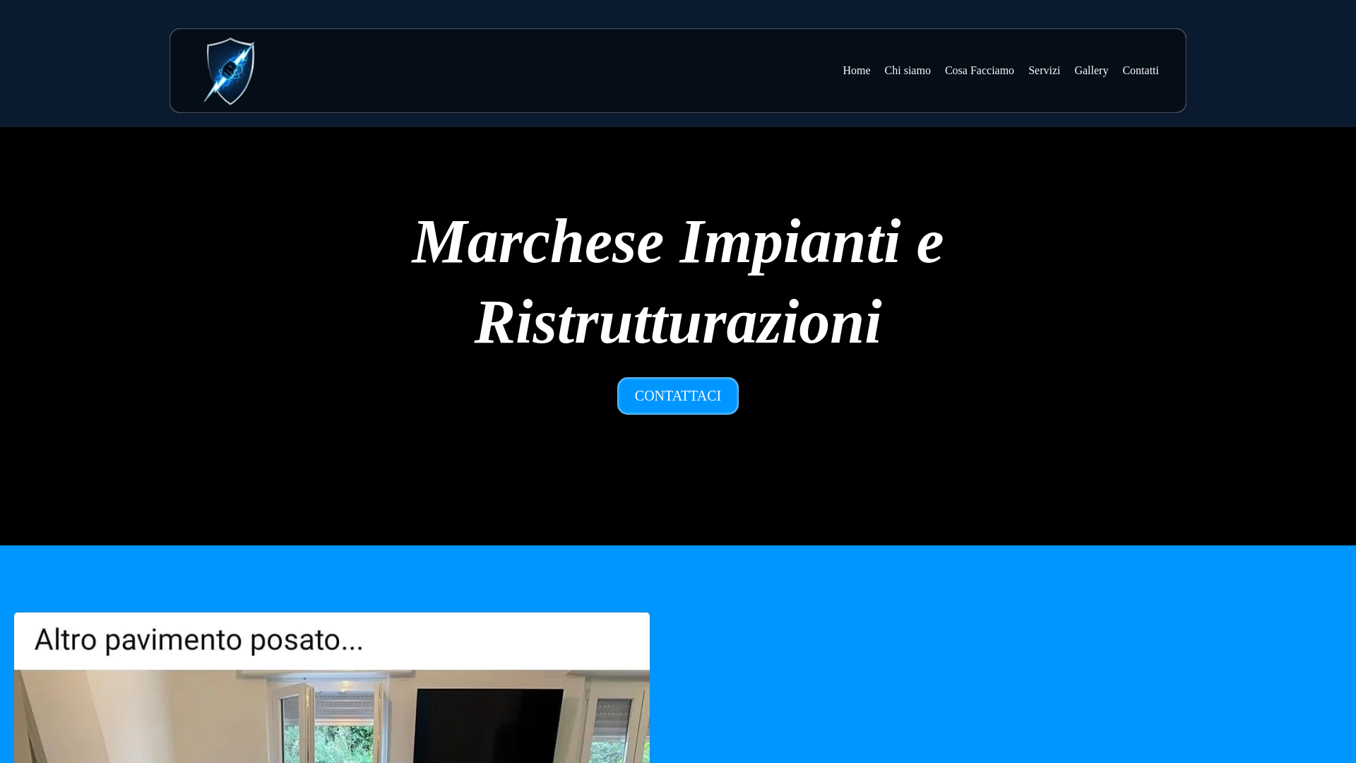 website screenshot of https://marcheseimpiantieristrutturazioni.com/