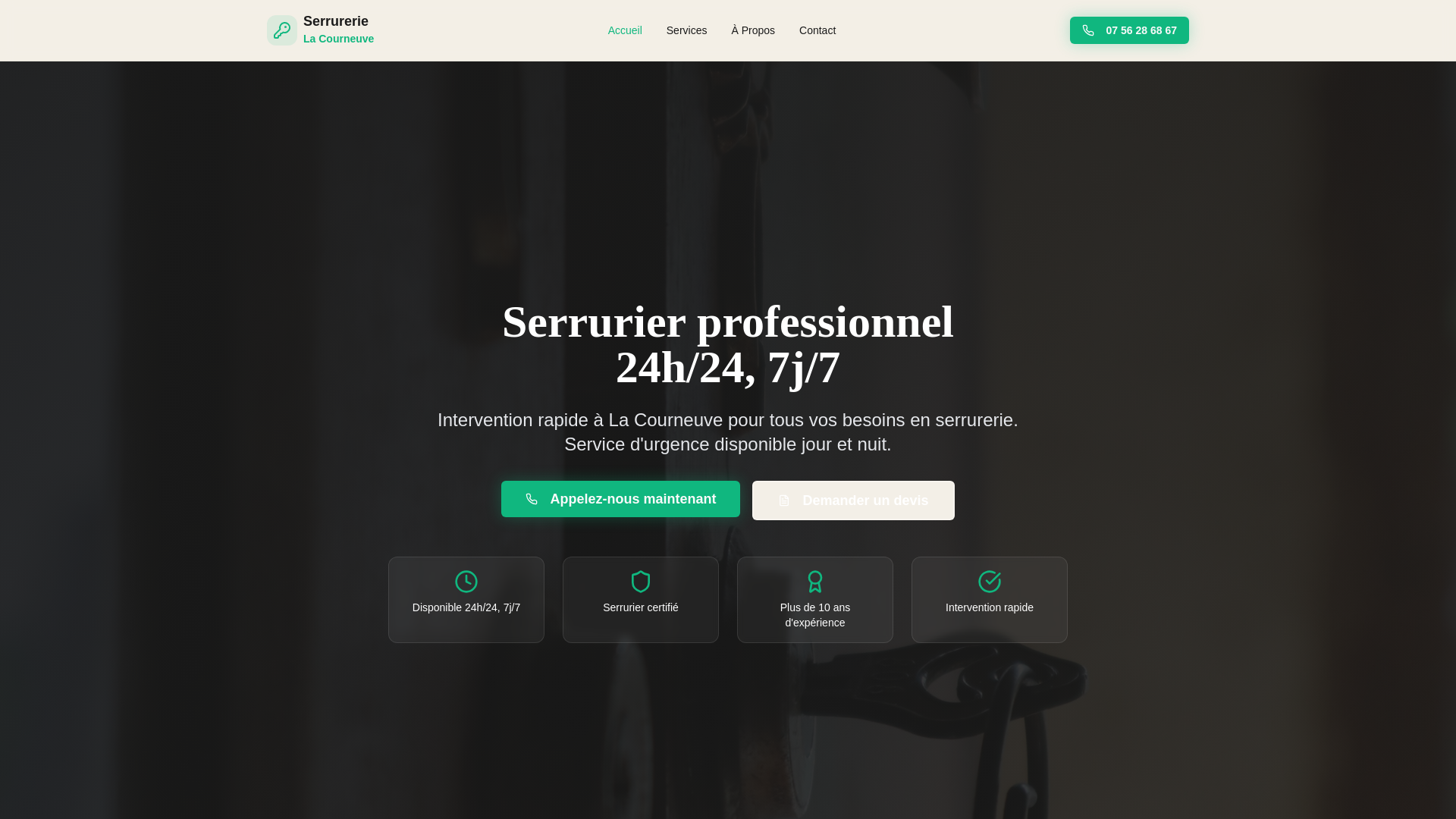 website screenshot of https://serrurerielacourneuve.site/