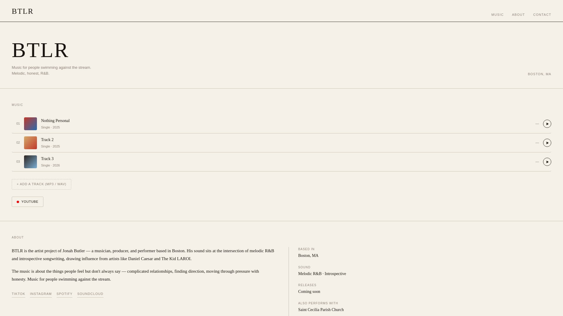 website screenshot of https://btlr.studio/