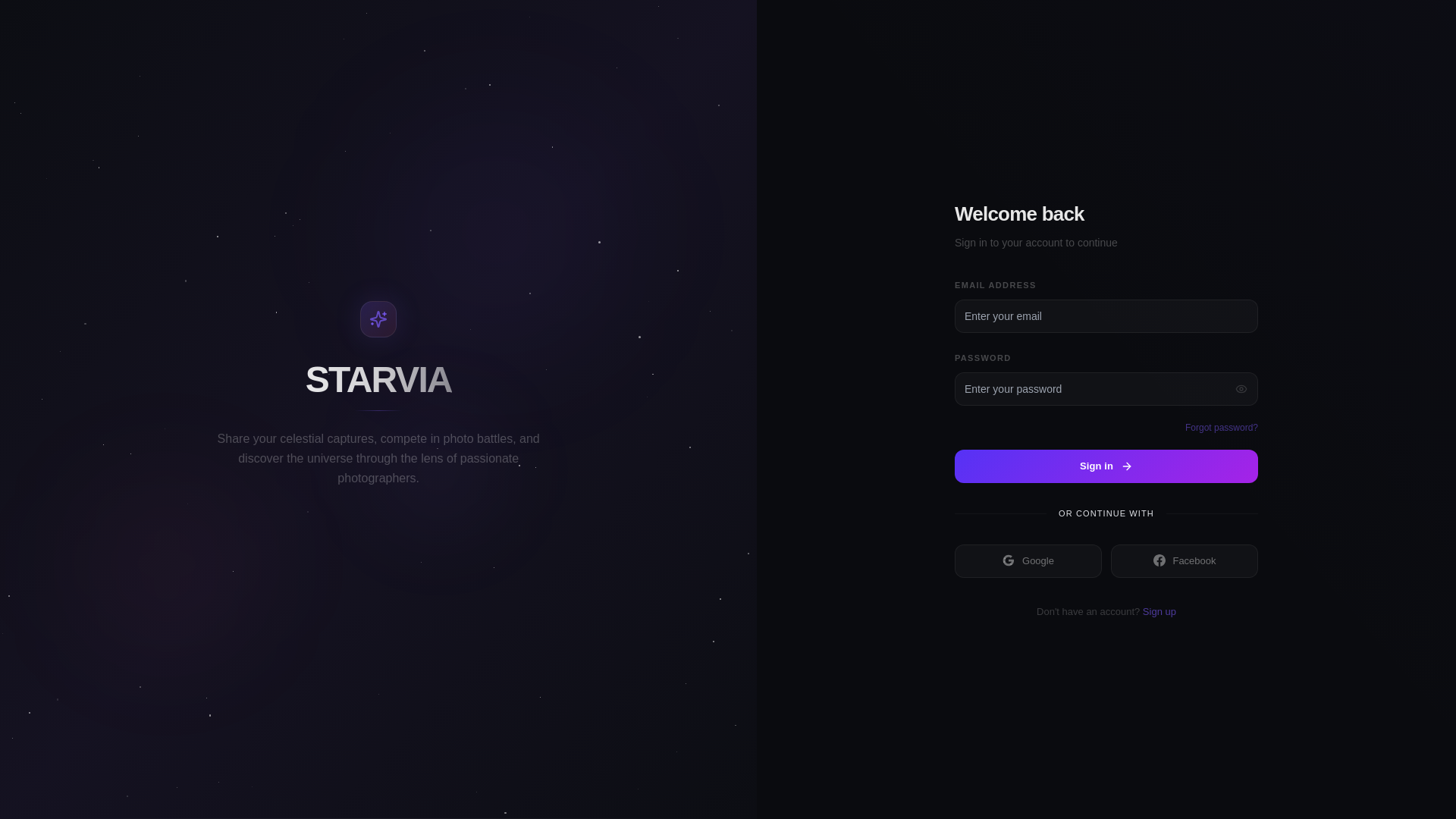 website screenshot of https://starvia-frontend.pages.dev/