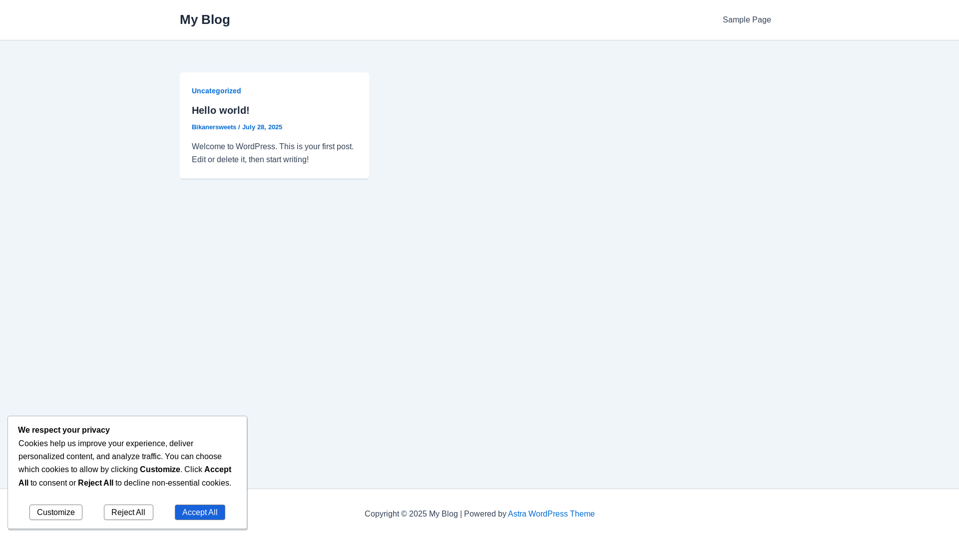 website screenshot of https://bikanersweets.com.np/