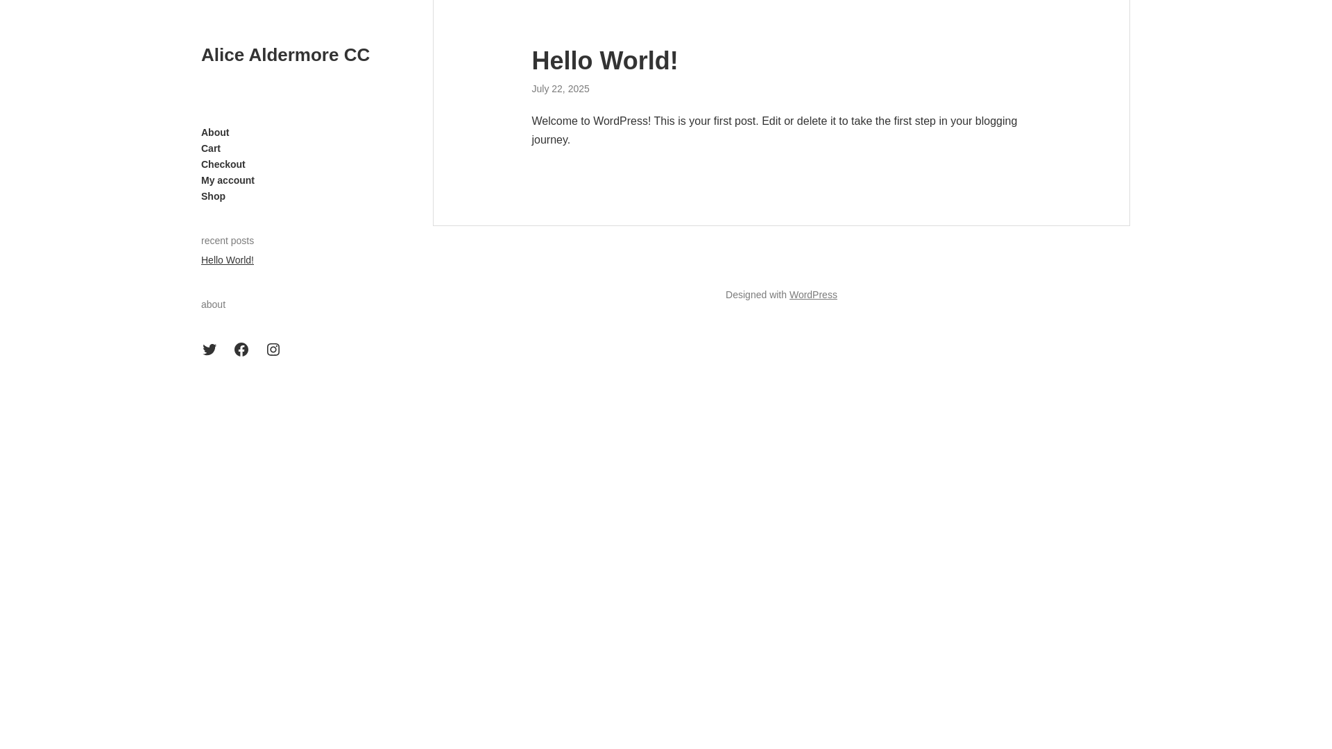 website screenshot of https://alicealdermorecc.com/