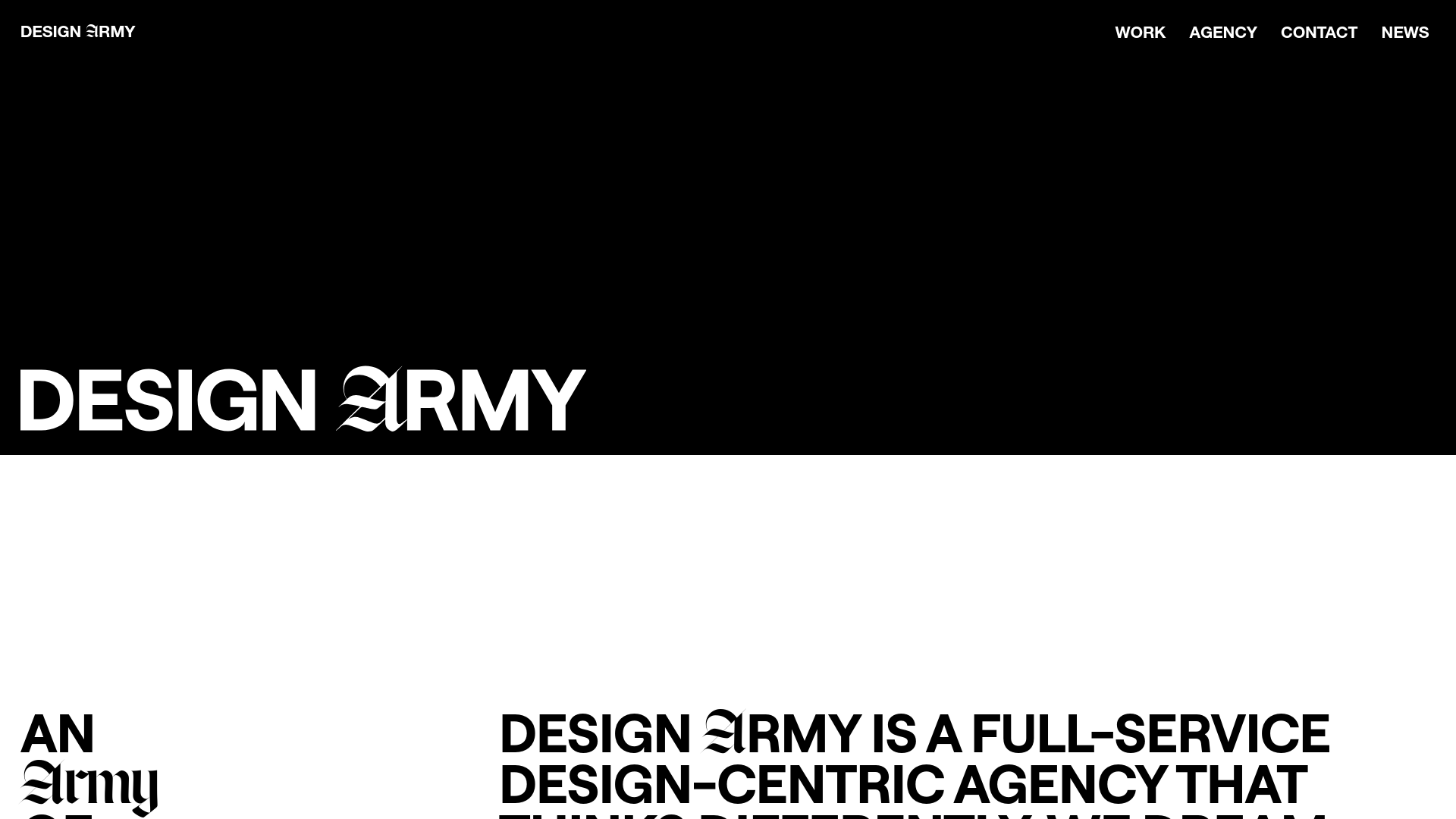 website screenshot of https://designarmy.com/