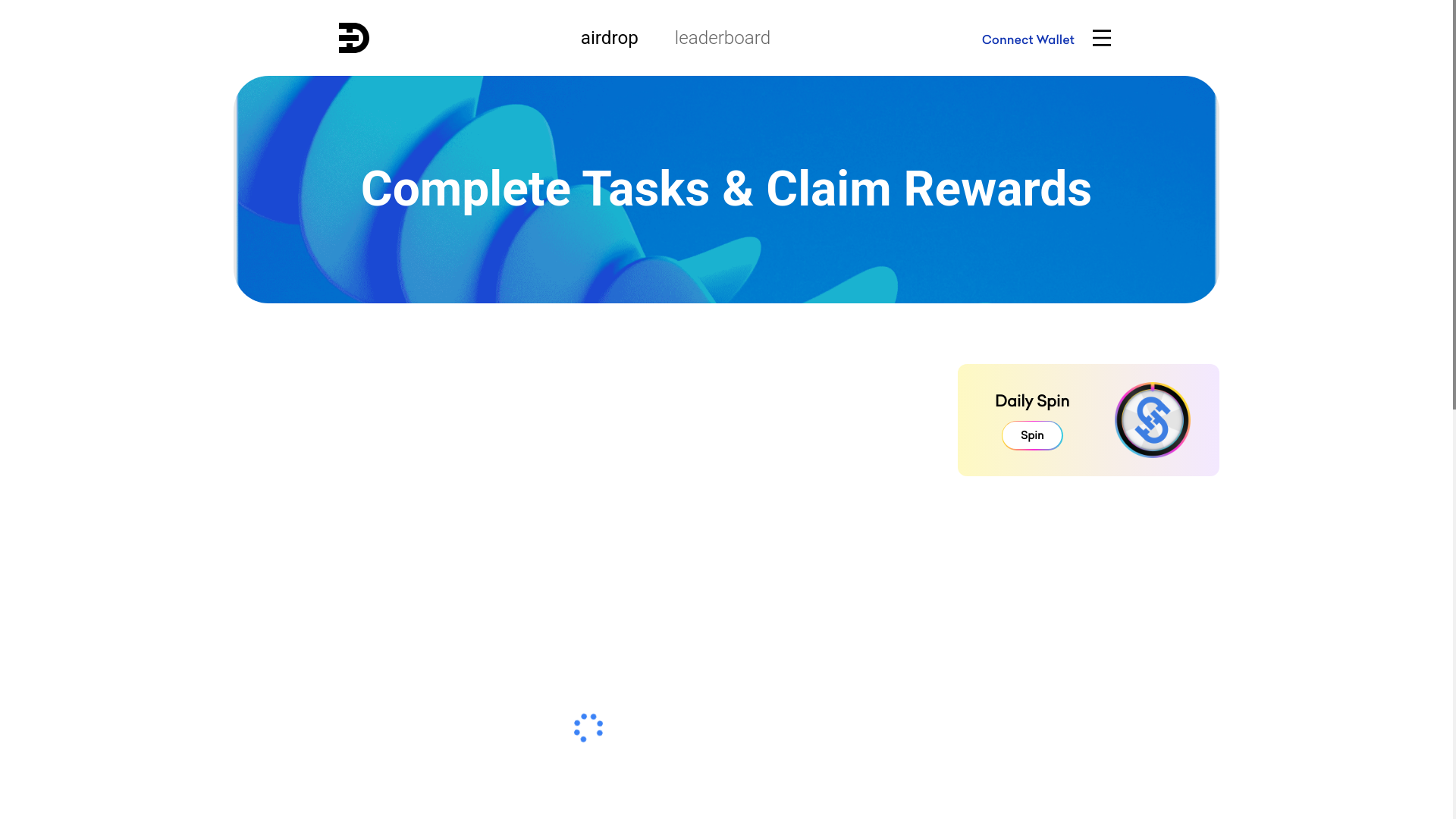 website screenshot of https://dtec-airdrop.pages.dev/