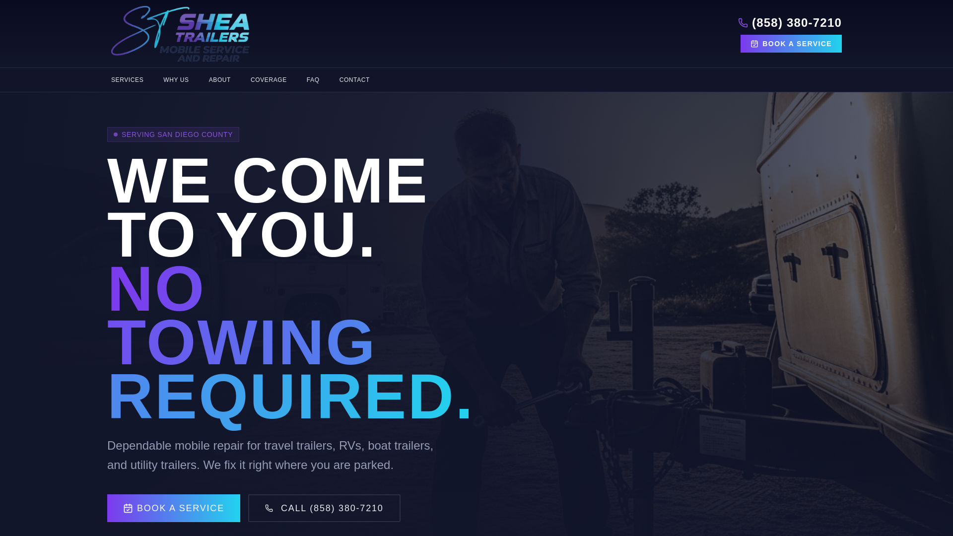 website screenshot of https://sheatrailersmobilerepair.com/