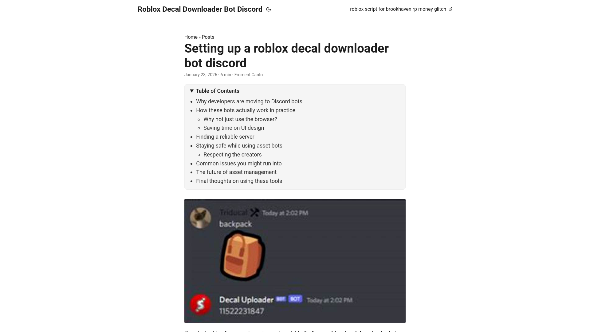 website screenshot of https://roblox-decal-downloader-bot-discord.pages.dev/