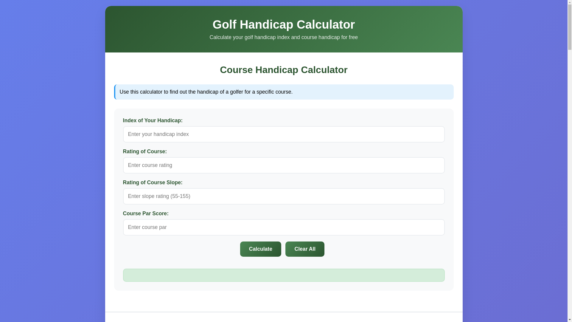 website screenshot of https://golf-handicap-calculator.pages.dev/
