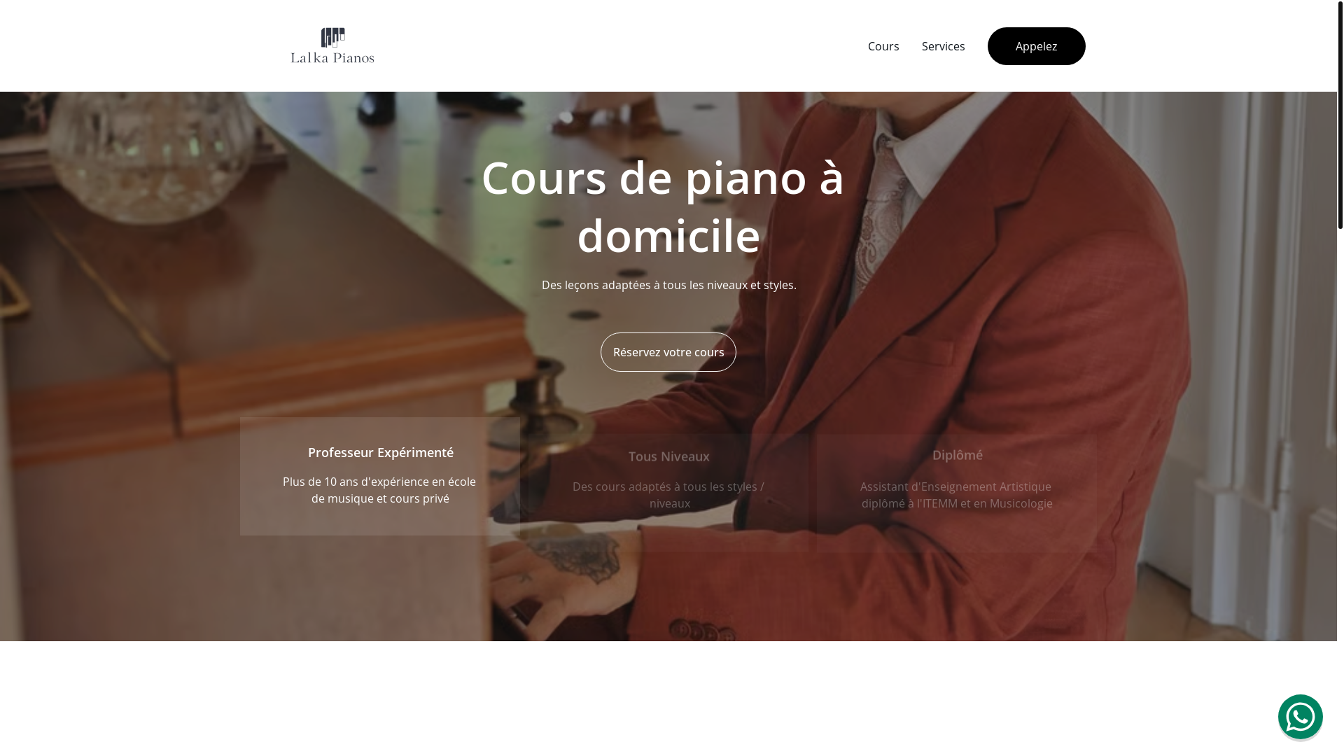 website screenshot of https://lalka-pianos.fr/