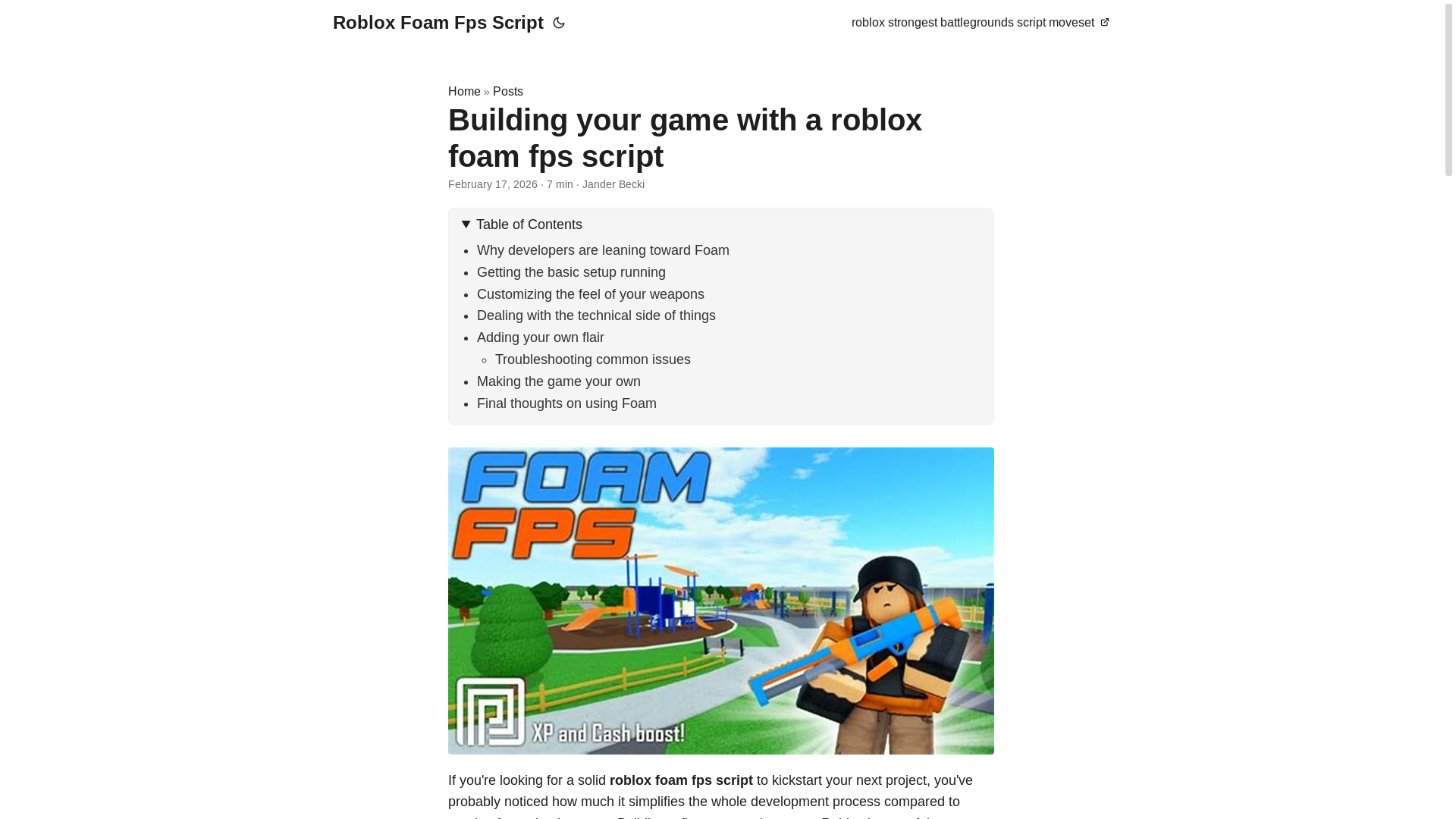 website screenshot of https://roblox-foam-fps-script.pages.dev/