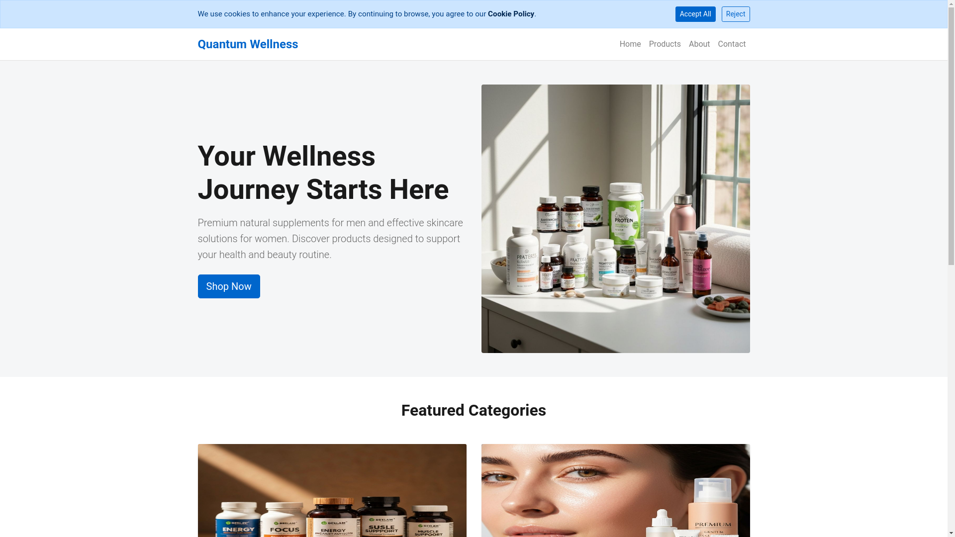 website screenshot of https://quantumva.info/