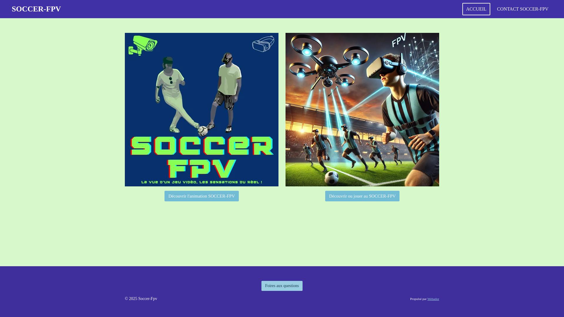 website screenshot of https://soccer-fpv.com/