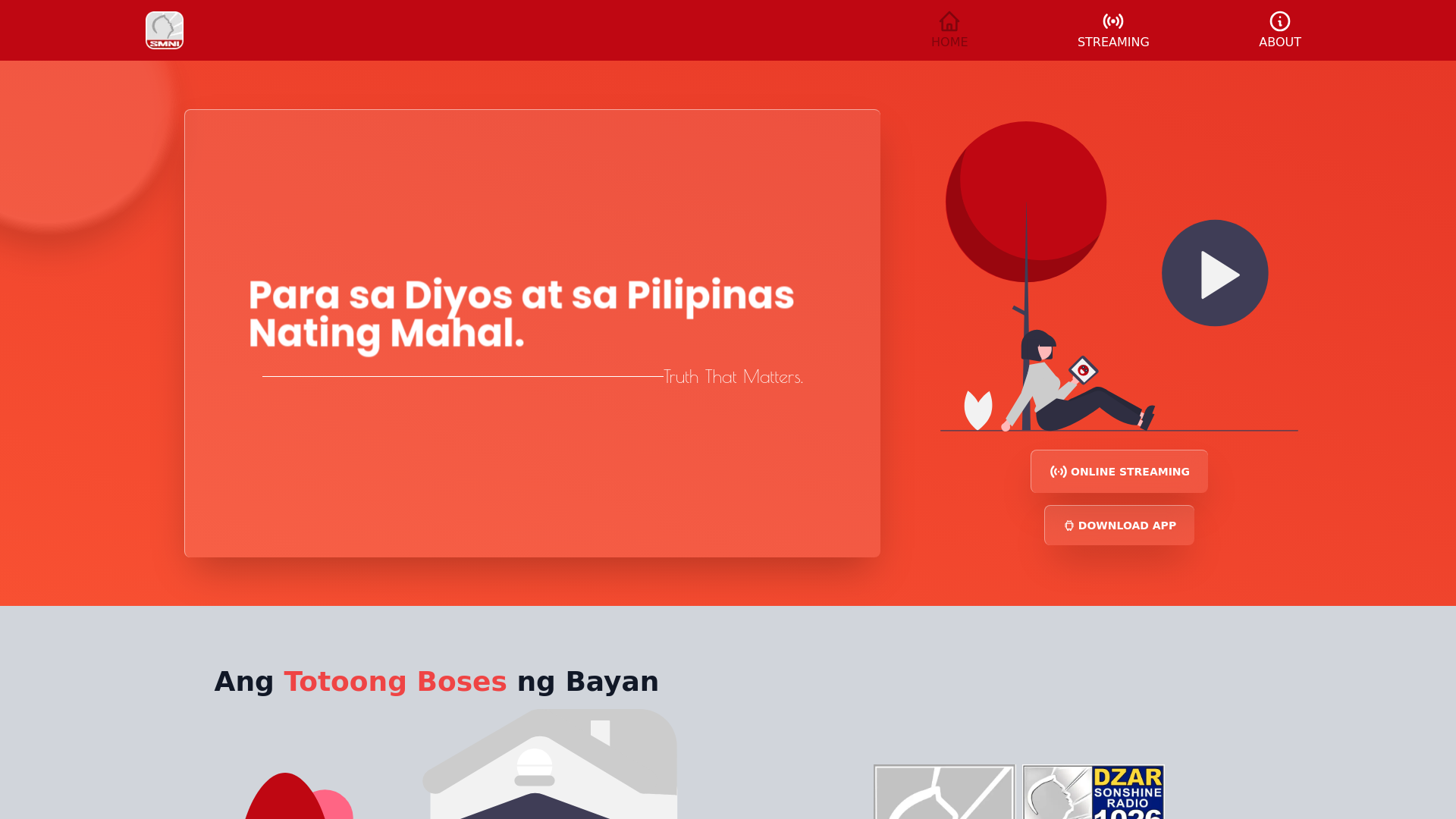 website screenshot of https://www.smni.com/