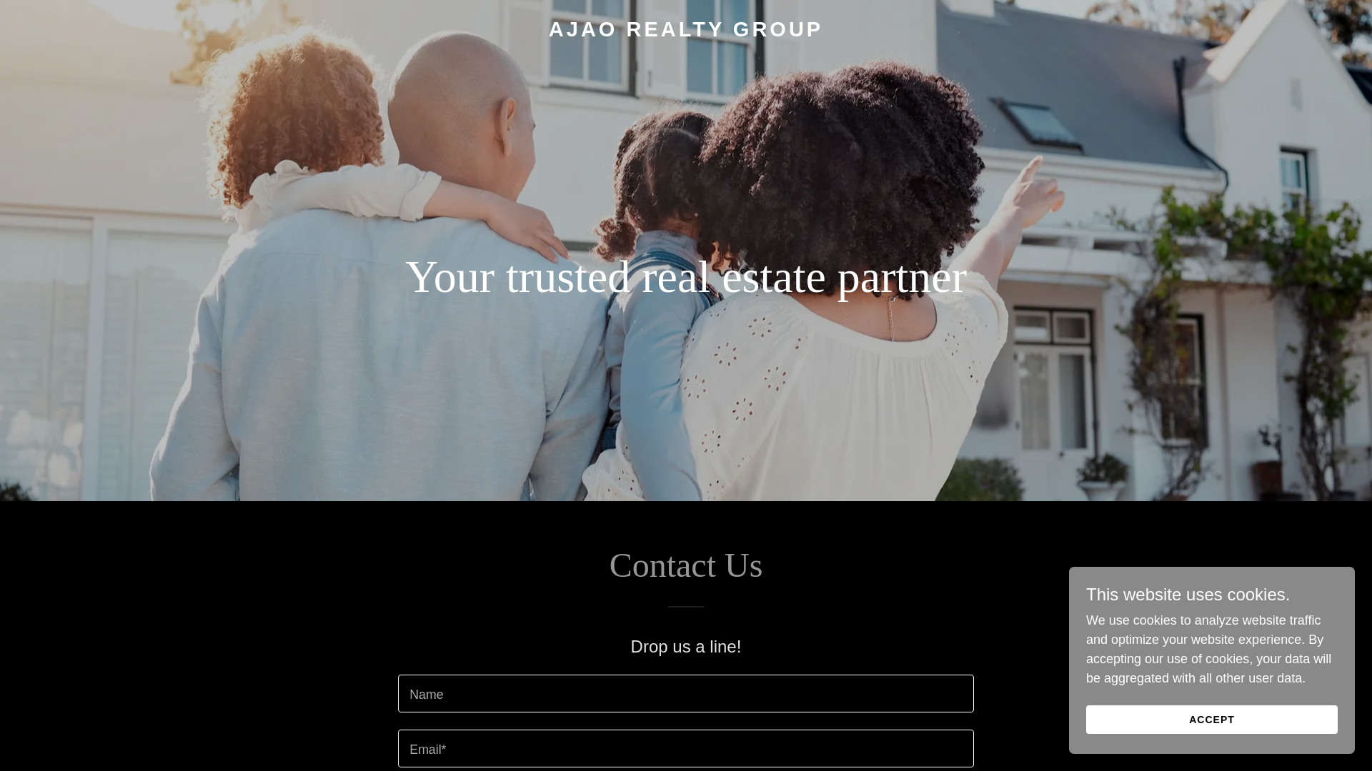 website screenshot of https://ajaorealtygroup.com/