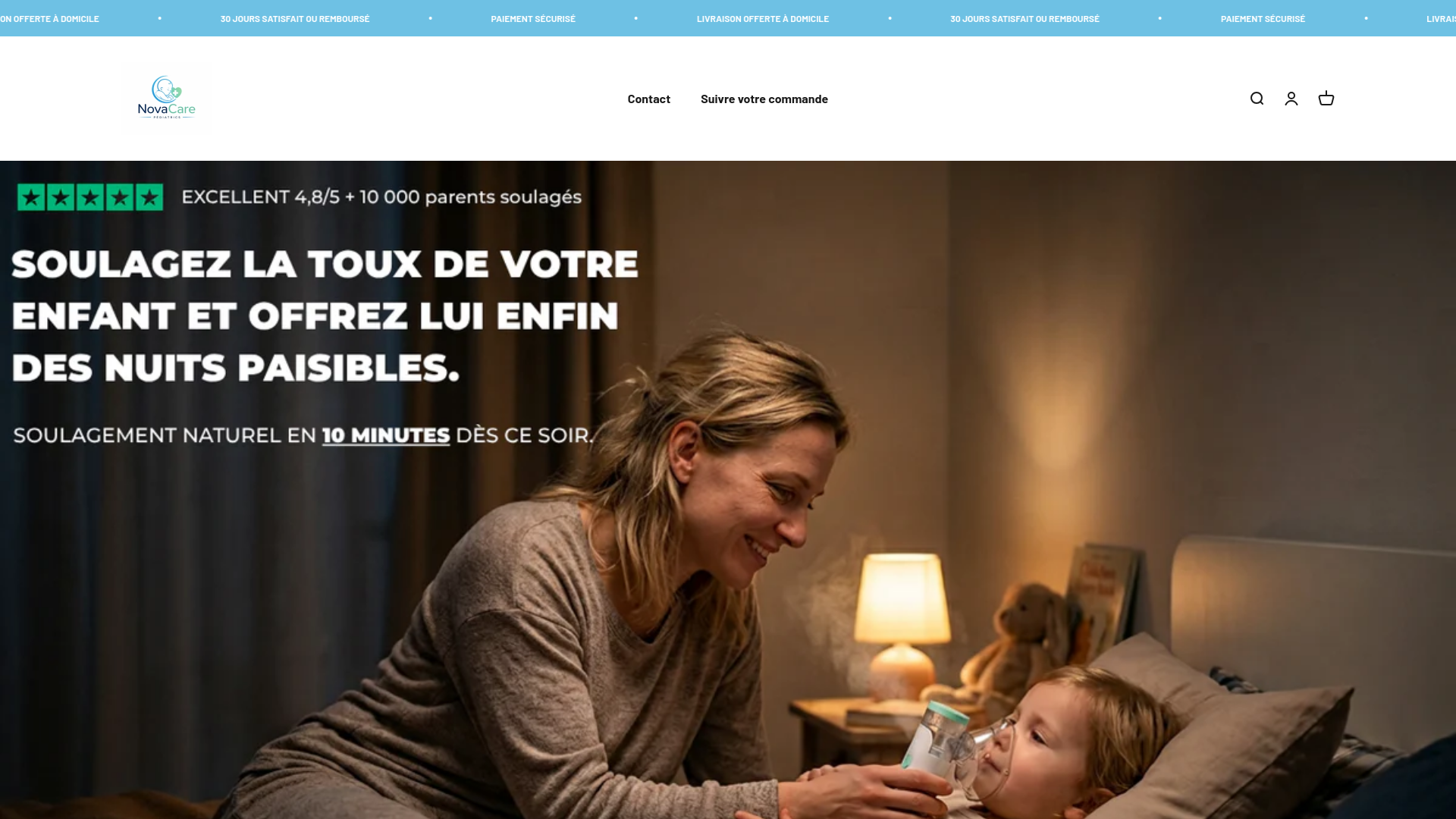 website screenshot of https://novacare-shop.com/