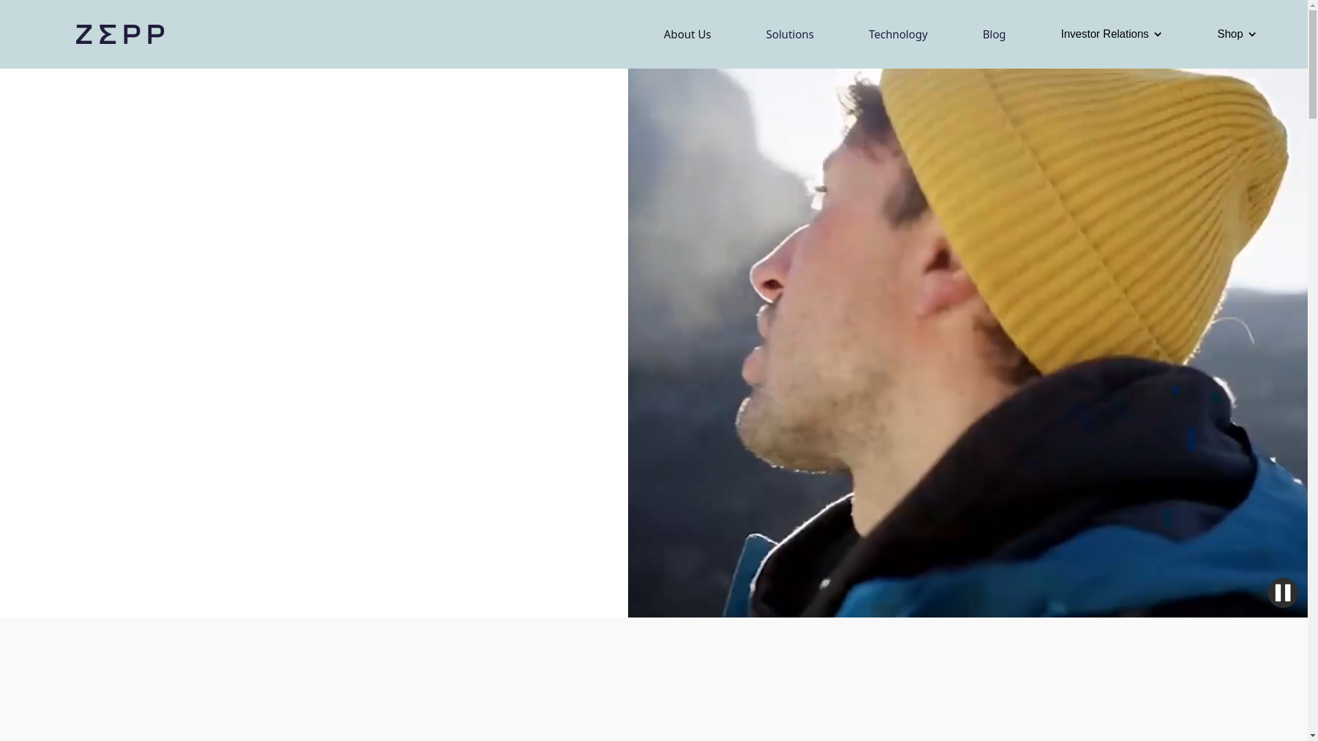 website screenshot of https://zepp.com
