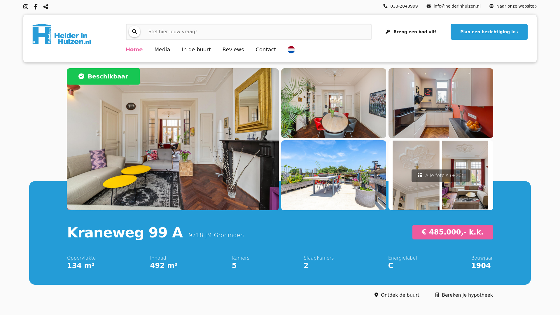 website screenshot of https://kraneweg99a.nl/