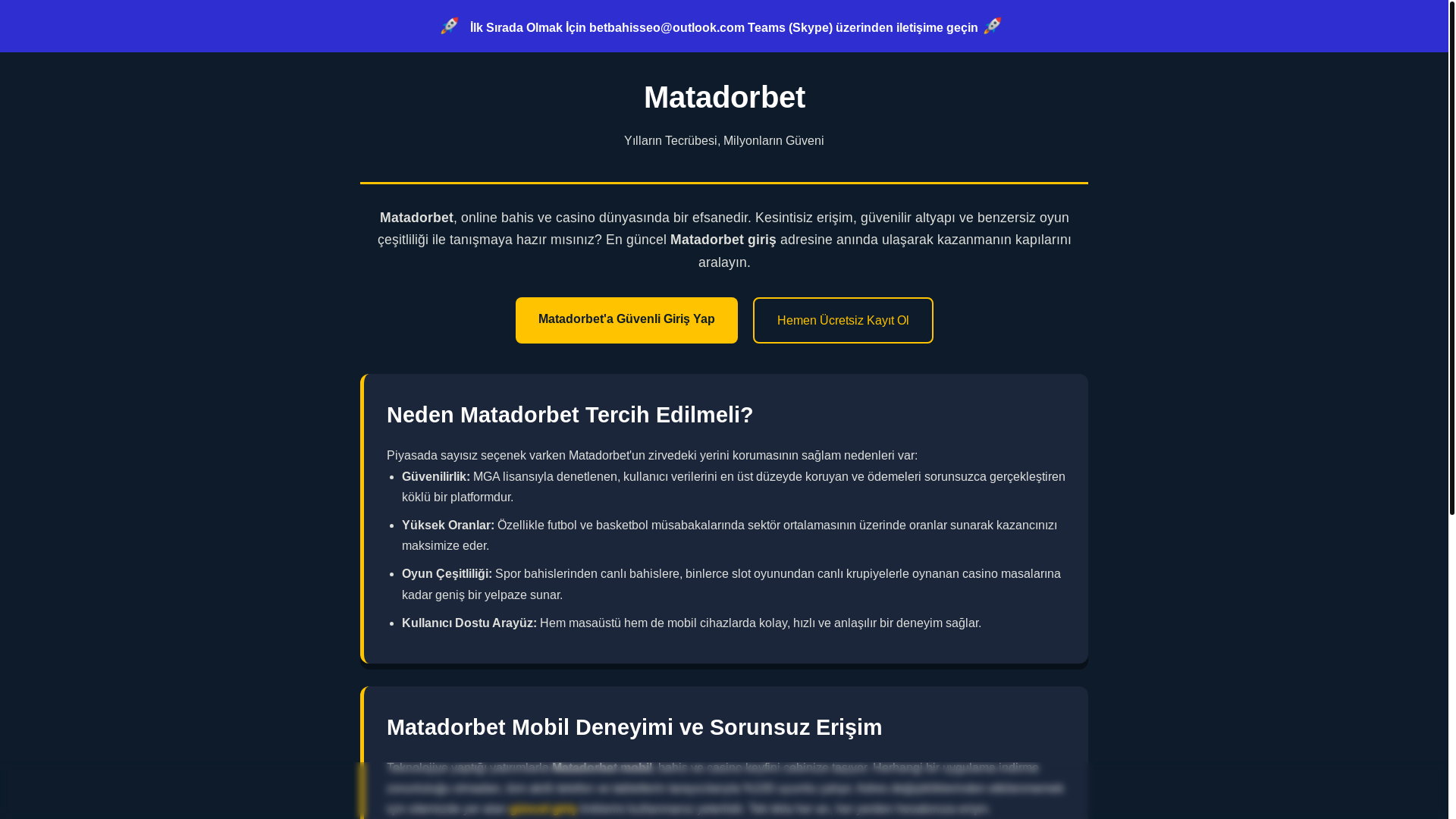website screenshot of https://matadorbet-yeni-girisi.top/