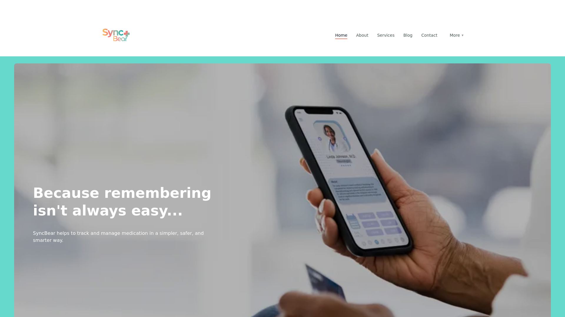 website screenshot of https://thesyncbear.com/