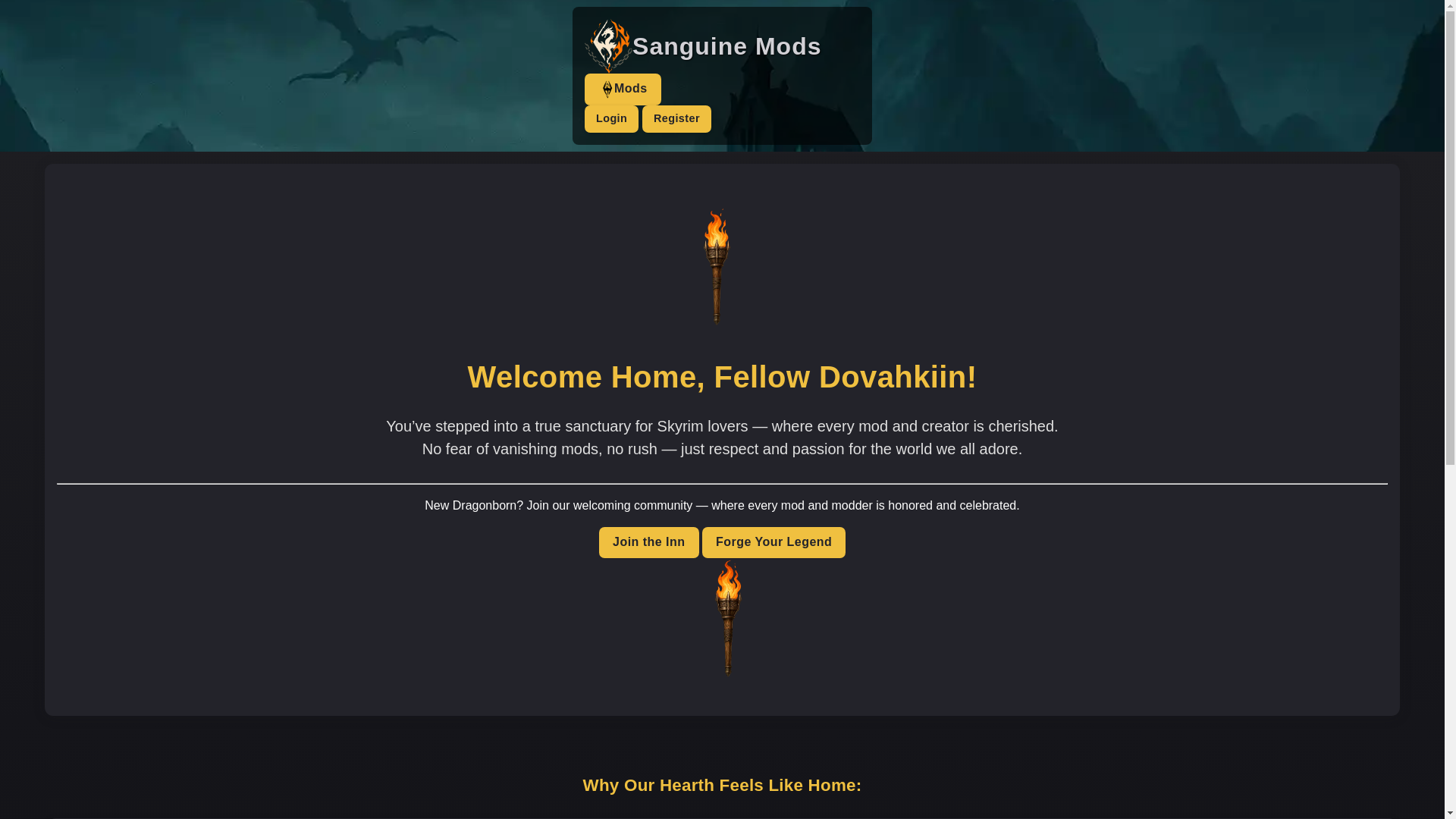 website screenshot of https://sanguinemods.com/